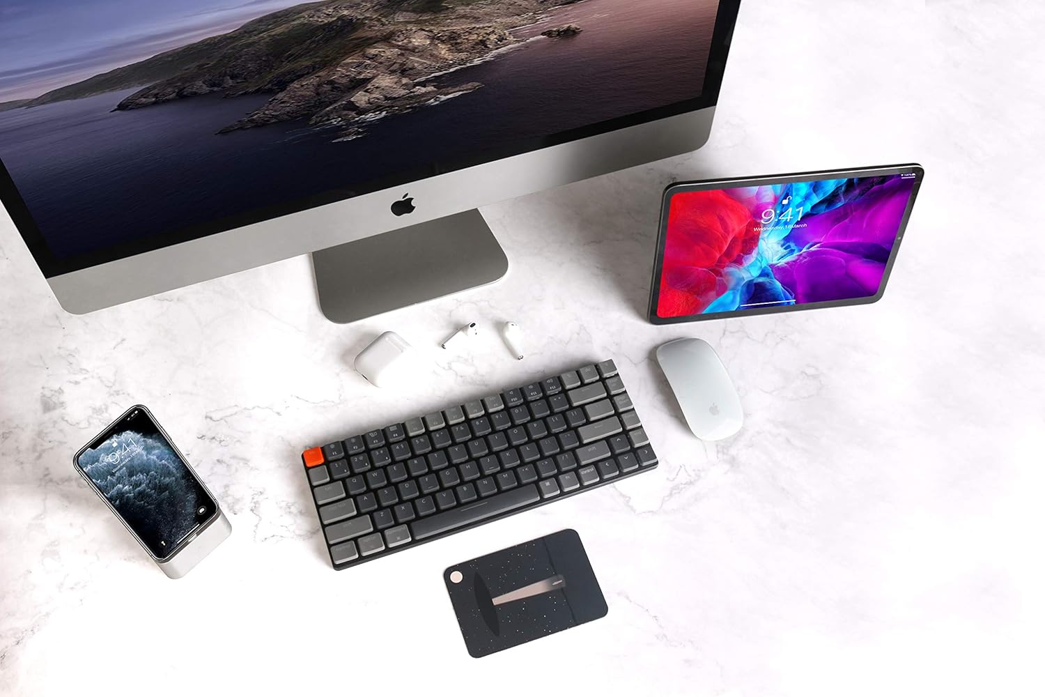 Keychron K3 Version 2, 84 Keys Ultra-Slim Wireless Bluetooth/USB Wired Mechanical Keyboard with White LED Backlit, Low-Profile Keychron Mechanical Red Switch Compatible with Mac Windows