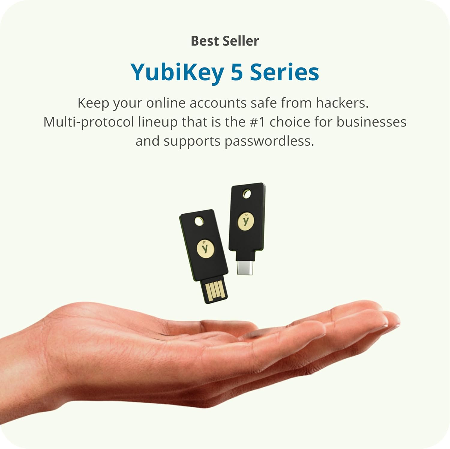 Yubico - YubiKey 5Ci - Multi-Factor authentication (MFA) Security Key and passkey for iPhone/Android/PC, Dual connectors for Lighting/USB-C, FIDO Certified