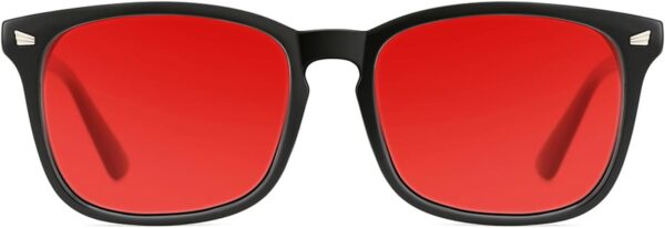 TIJN Sleep Glasses with Blue Green Light Blocking, Red Light Lens for Computer Gaming, Screen Fatigue & UV Protection