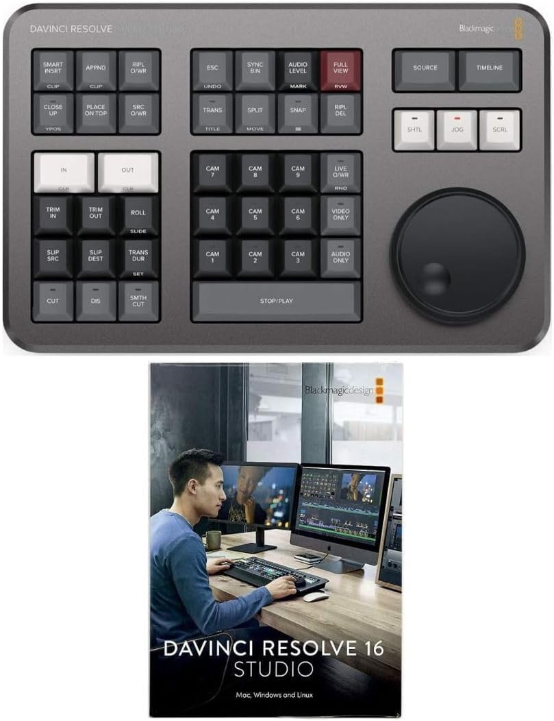 Blackmagic Design Davinci Resolve Speed Editor Bundle with Davinci Resolve 18 Studio (Activation Card)