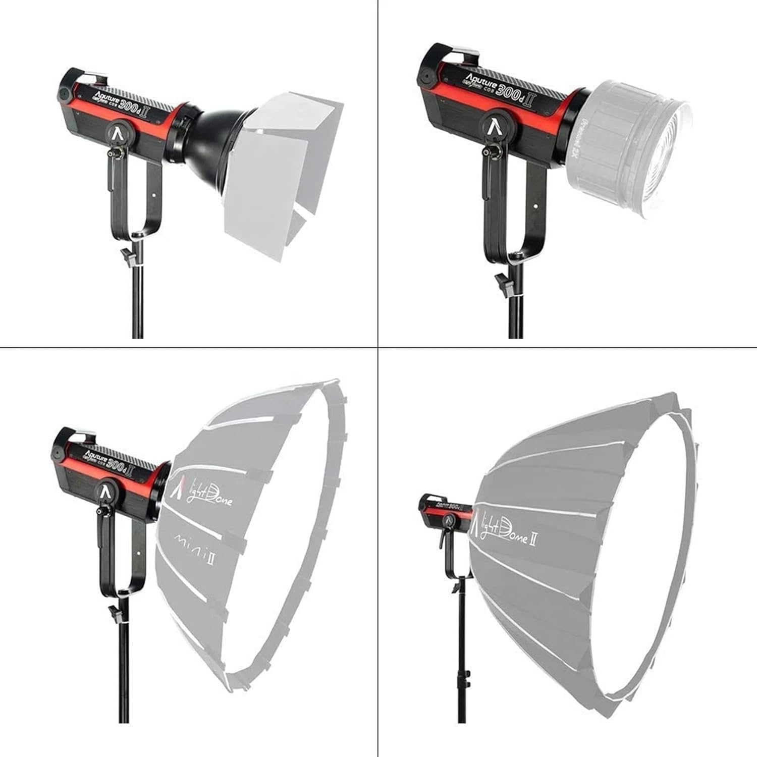 Aputure 300d II,Aputure 300d Mark II,Aputure LS C300D II Light Storm 350W 5500K Daylight Balanced Led Video Light CRI 96+ TLCI96+ 45000lux@0.5m with The Reflector 8 Built-in Lighting FX V-mount