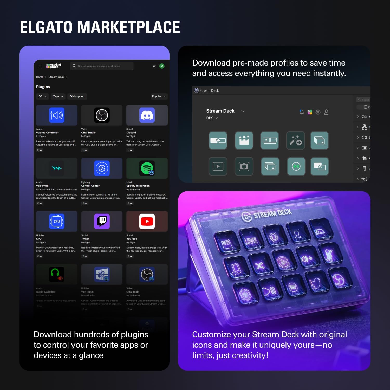 Elgato Stream Deck MK.2 – Studio Controller, 15 macro keys, trigger actions in apps and software like OBS, Twitch, YouTube and more, works with Mac and PC