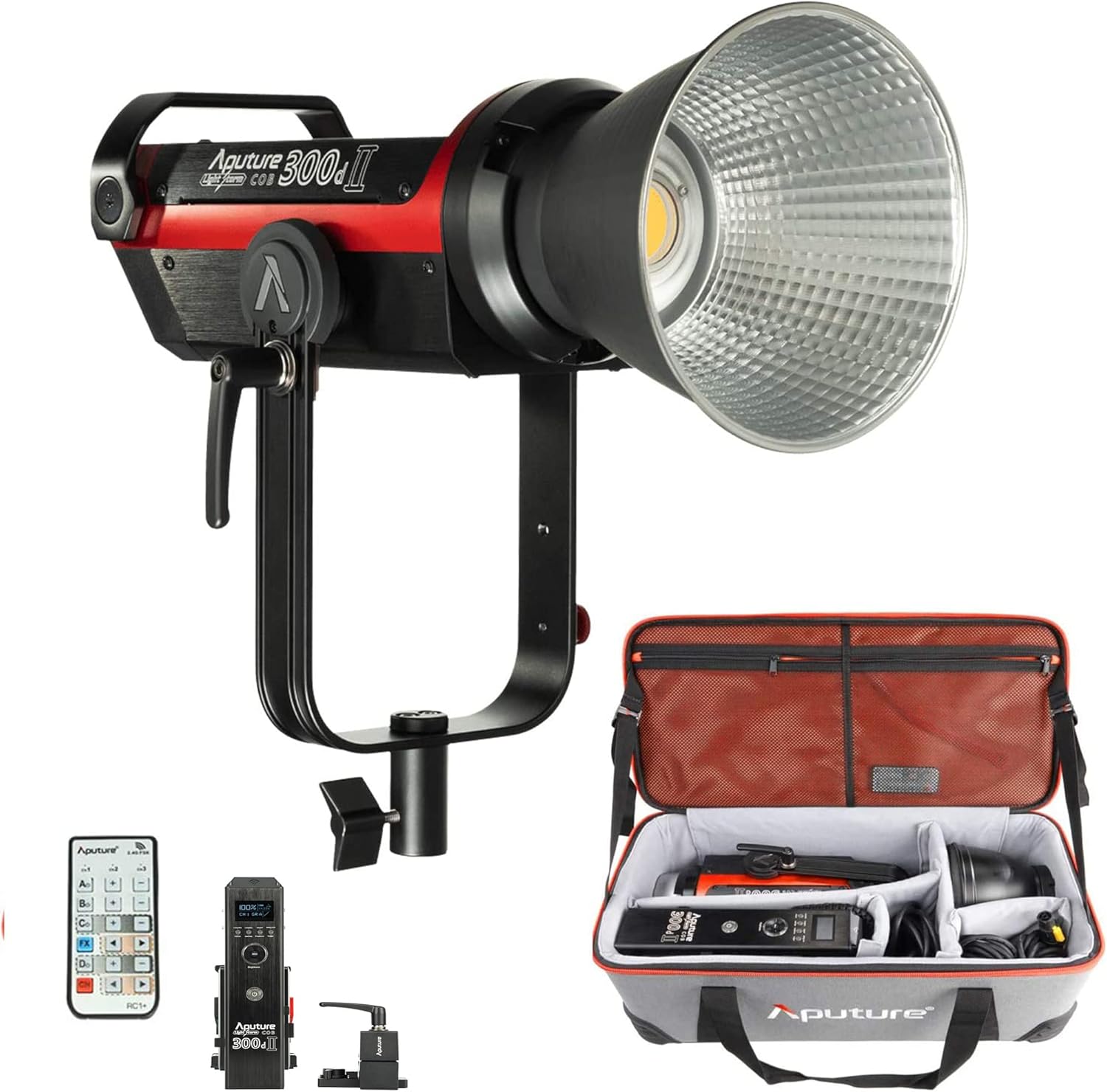 Aputure 300d II,Aputure 300d Mark II,Aputure LS C300D II Light Storm 350W 5500K Daylight Balanced Led Video Light CRI 96+ TLCI96+ 45000lux@0.5m with The Reflector 8 Built-in Lighting FX V-mount