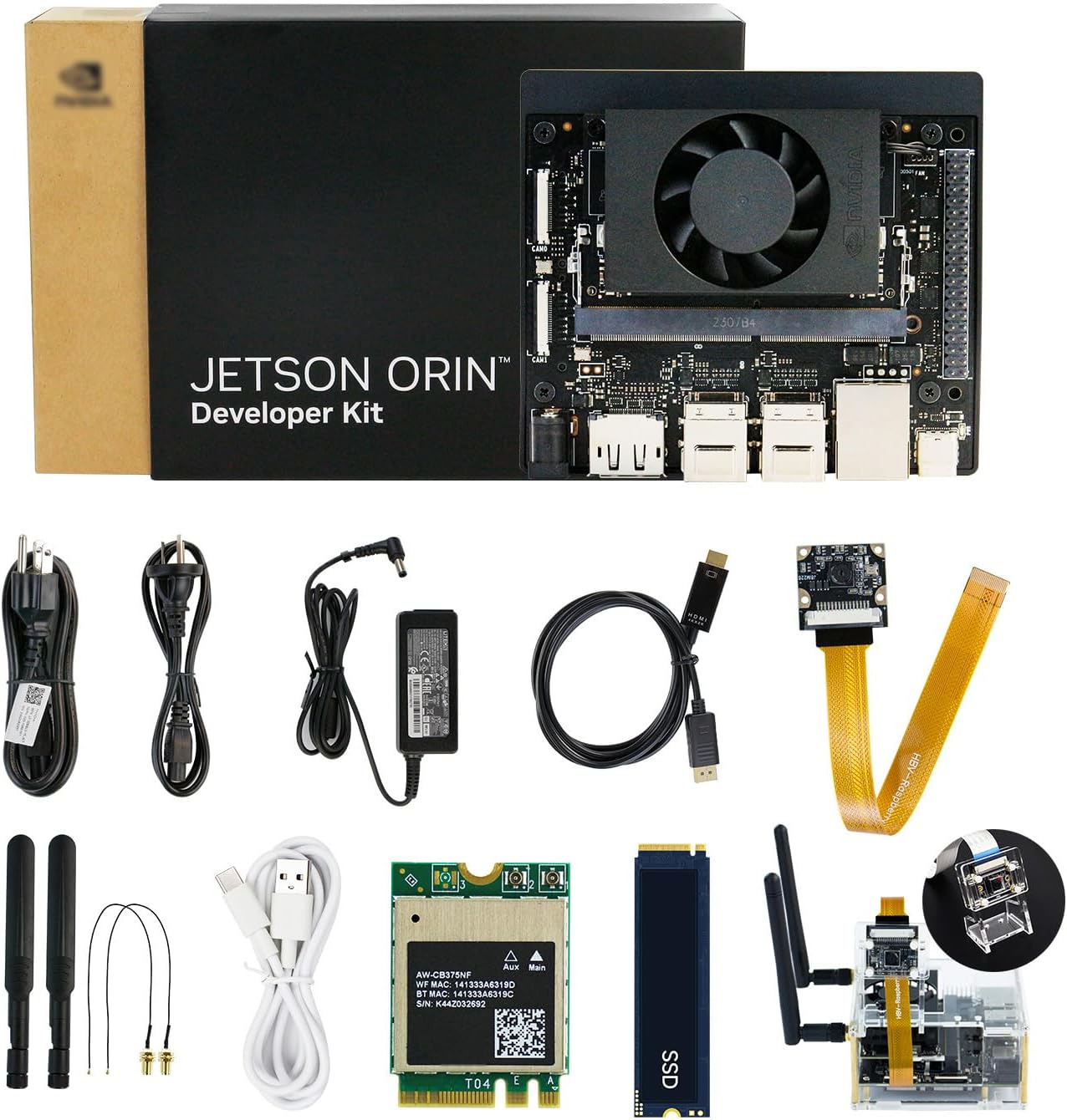 N-VIDIA Jetson Orin Nano 8GB RAM Super Board(Official) 67Tops Development Board Kit for Embedded and Edge Systems (8G Official-Camera Adv Kit)