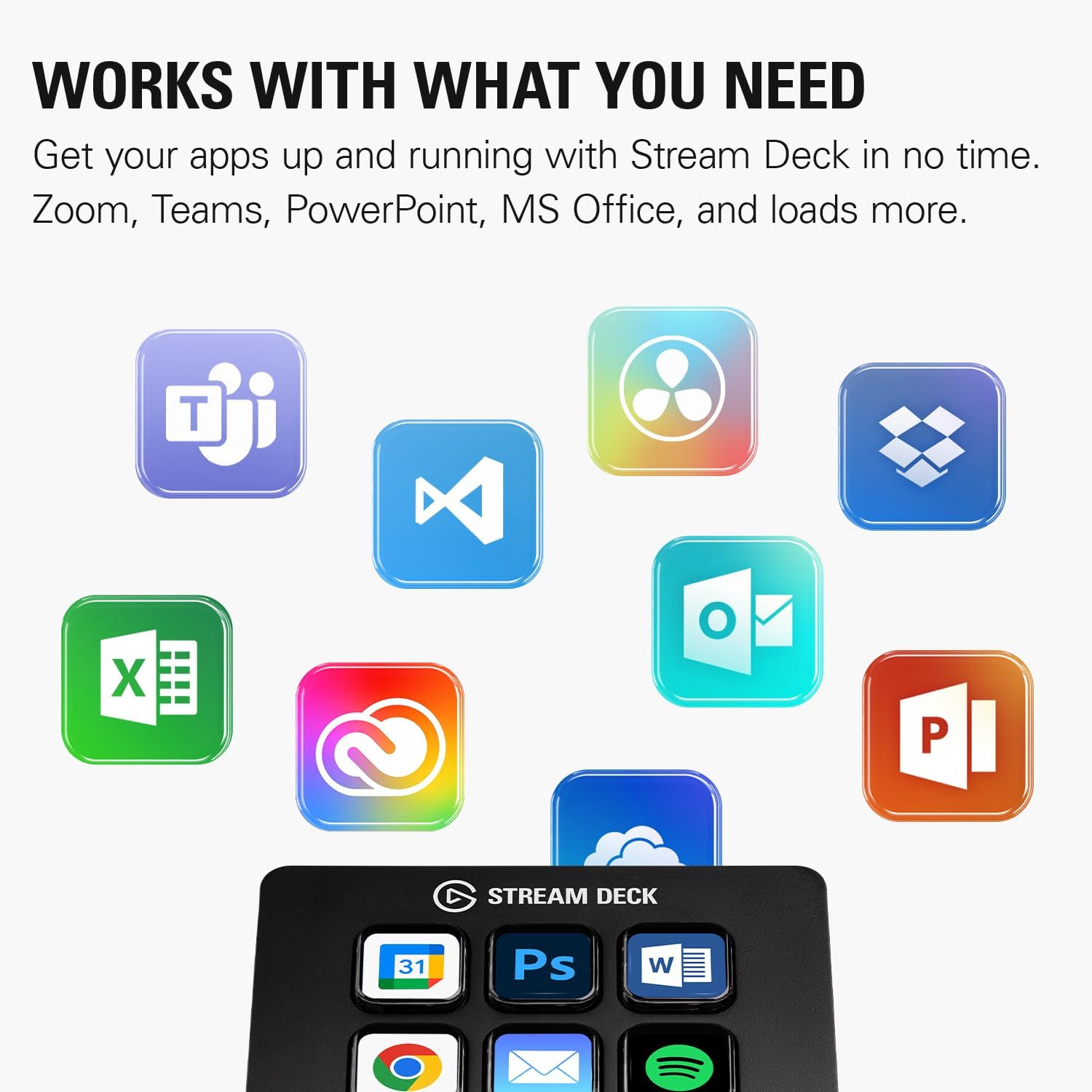 Elgato Stream Deck Mini – Control Zoom, Teams, PowerPoint, MS Office and More, Boost Productivity with Seamless Integration for Daily Apps, Set Up Shortcuts Easily, Compatible with Mac and PC