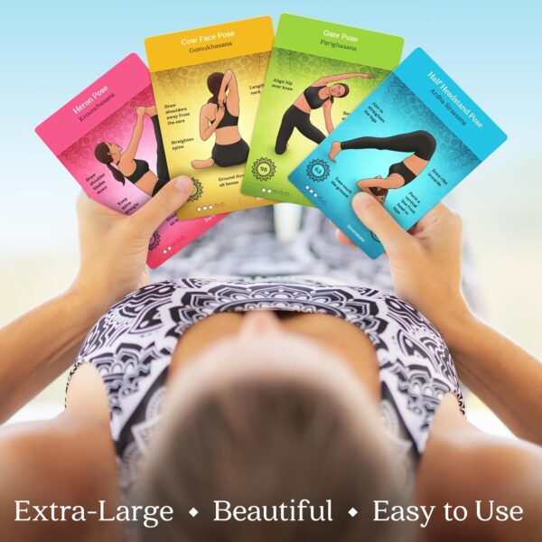 Asana Moon Premium Yoga Cards – Deck with Over 120 Yoga Poses – Yoga Sequencing Deck with Yoga Cues and Sanskrit Names for Beginners and Teachers – Unique Yoga Gift for Women or Any Yoga Lover