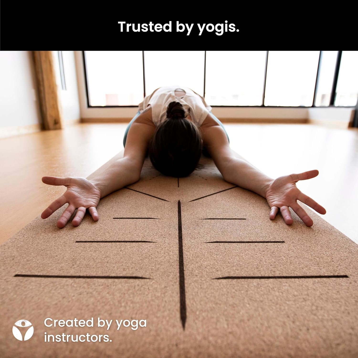Luxury Cork Yoga Mat - Non Slip, Extra Thick Grip. Thicker, Longer, and Wider for More Comfort and Support. Tough Enough For Hot Yoga. Natural, Non Toxic, and Eco Friendly. Optional Alignment Lines.