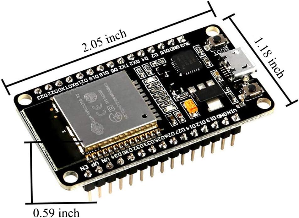 ESP-WROOM-32 ESP32 ESP-32S Development Board 2.4GHz Dual-Mode WiFi + Bluetooth Dual Cores Microcontroller Processor Integrated with Antenna RF AMP Filter AP STA Compatible with Arduino IDE (3PCS)