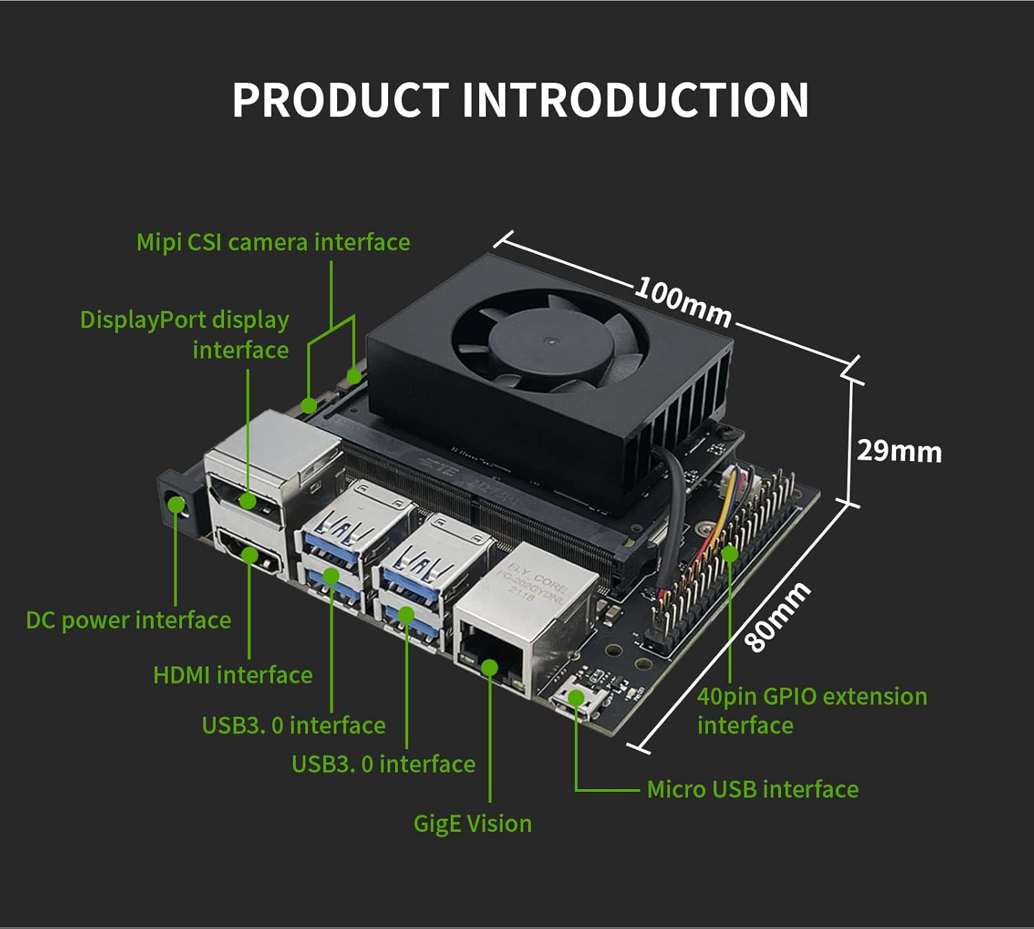 Jetson Nano Developer Kit 16G eMMC onboard for AI Machine Learning (4GB RAM 16GB eMMC)