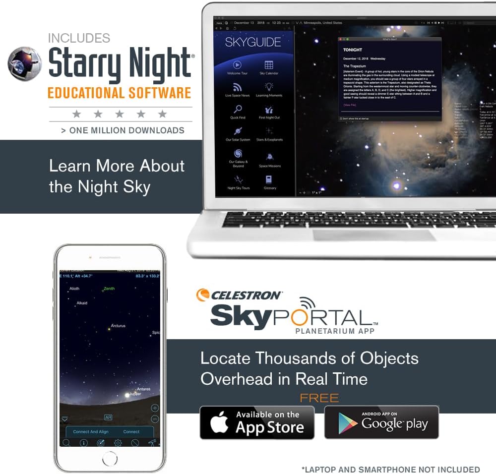 Celestron NexStar 5SE Computerized Telescope – 5-Inch Schmidt-Cassegrain Optical Tube – Fully Automated GoTo Mount with SkyAlign – Ideal for Beginners and Advanced Users – 40,000+ Object Database