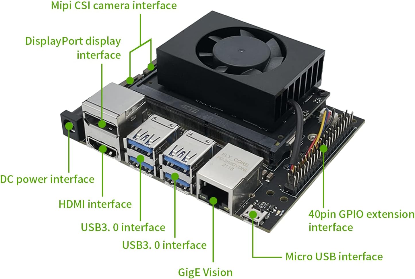 Jetson Nano Developer Kit 16G eMMC onboard for AI Machine Learning (4GB RAM 16GB eMMC)