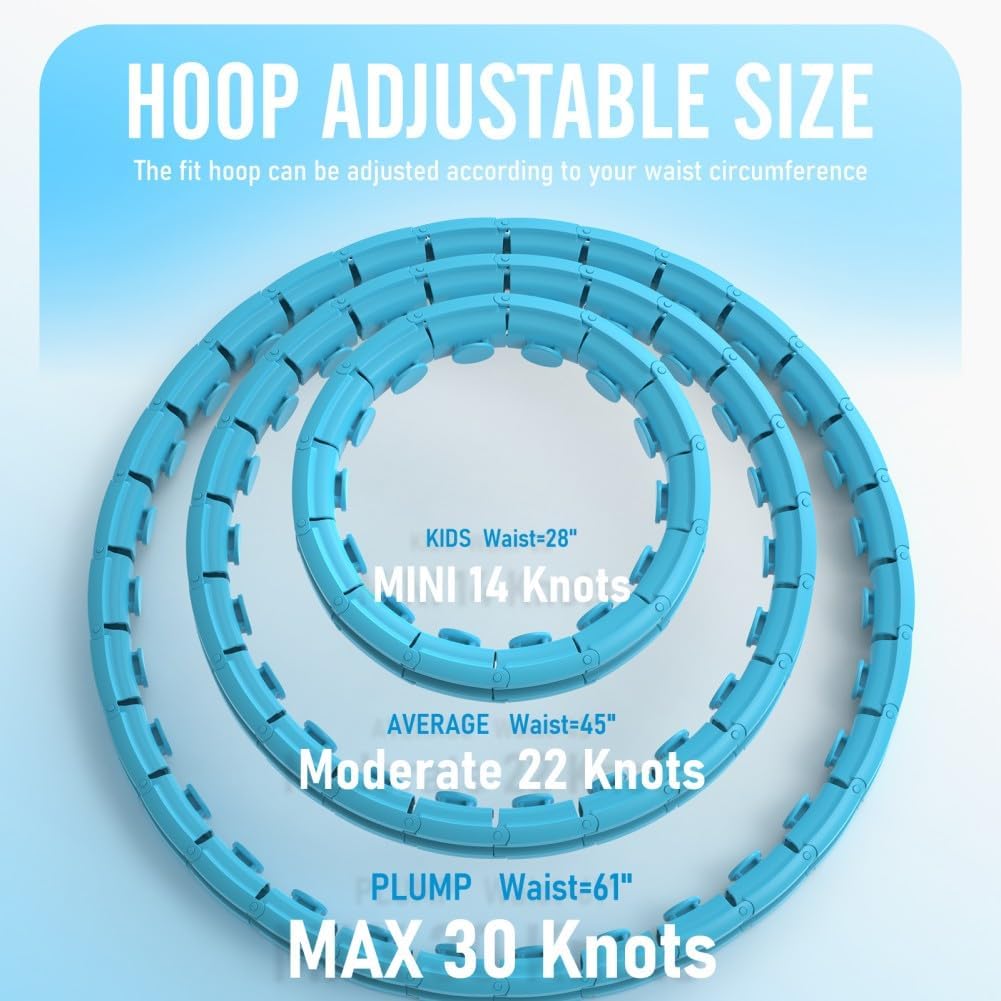 JKSHMYT Infinity Weighted Hula Exercise Hoop, for Adults Women Weight Loss Plus Size, 26/30 Detachable Links