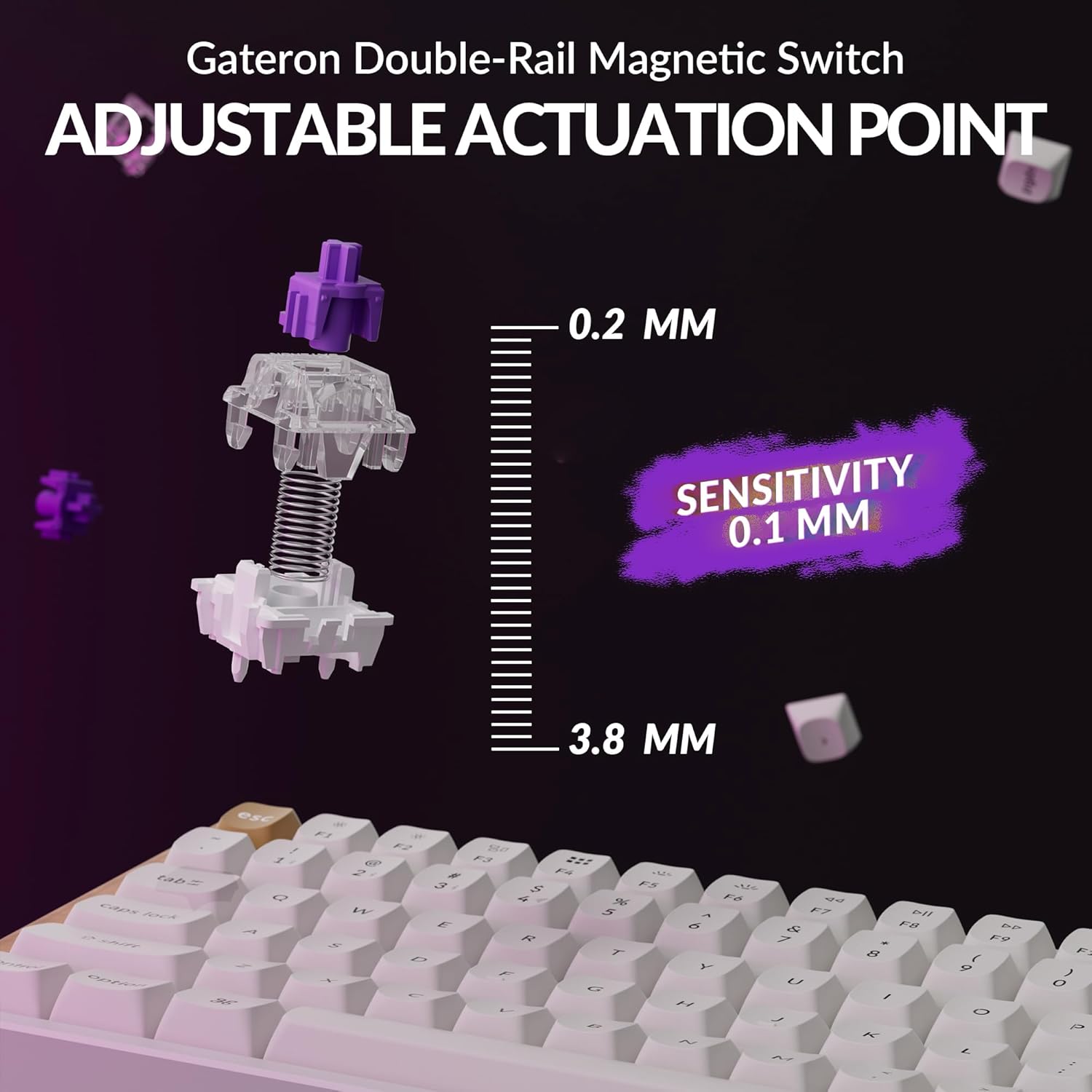 Keychron K4 HE – 96% Compact Hall Effect Wireless Mechanical Keyboard with Number Pad, Magnetic Switch, Rapid Trigger, Custom RGB, QMK/VIA, 2.4GHz/BT5.2/Wired, for Mac/Windows/Linux, Wood Frame, White