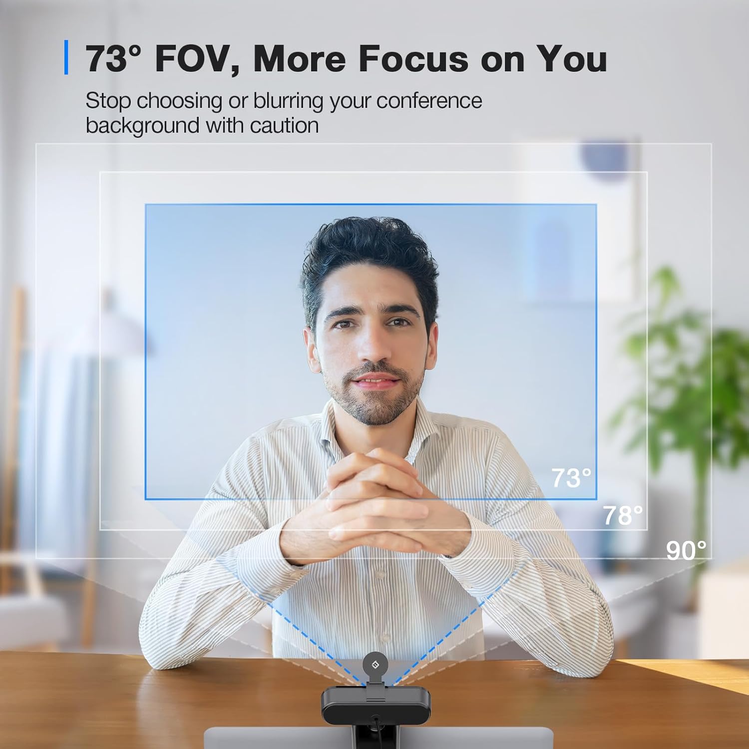 EMEET C960 4K Webcam for PC, 4K UHD Sony Sensor, PDAF Auto Focus, Dual AI Noise-Cancelling Mics, Auto Light Correction, 73° FOV, Plug&Play Webcam w/Privacy Cover, Works w/Zoom/Teams/Skype/Google Meet