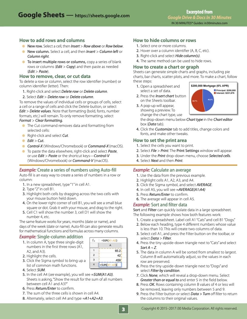 Google Sheets Reference and Cheat Sheet: The unofficial cheat sheet reference for Google's free online spreadsheet application