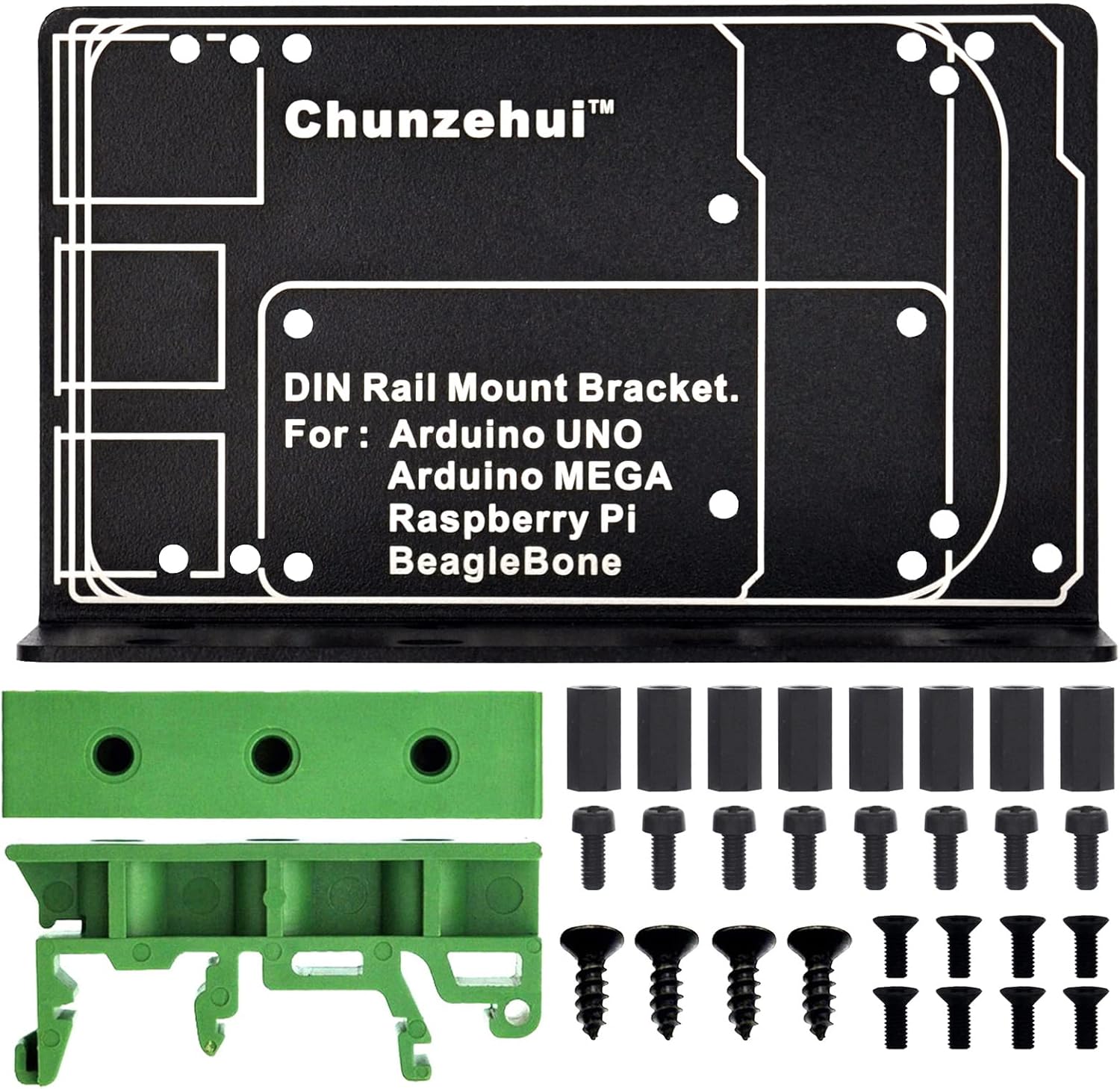 DIN Rail Mount Bracket for Raspberry Pi 1A+ 1B+ 2B 3B 3B+ 4B 5 Zero UNO Mega-2560 BeagleBone Black