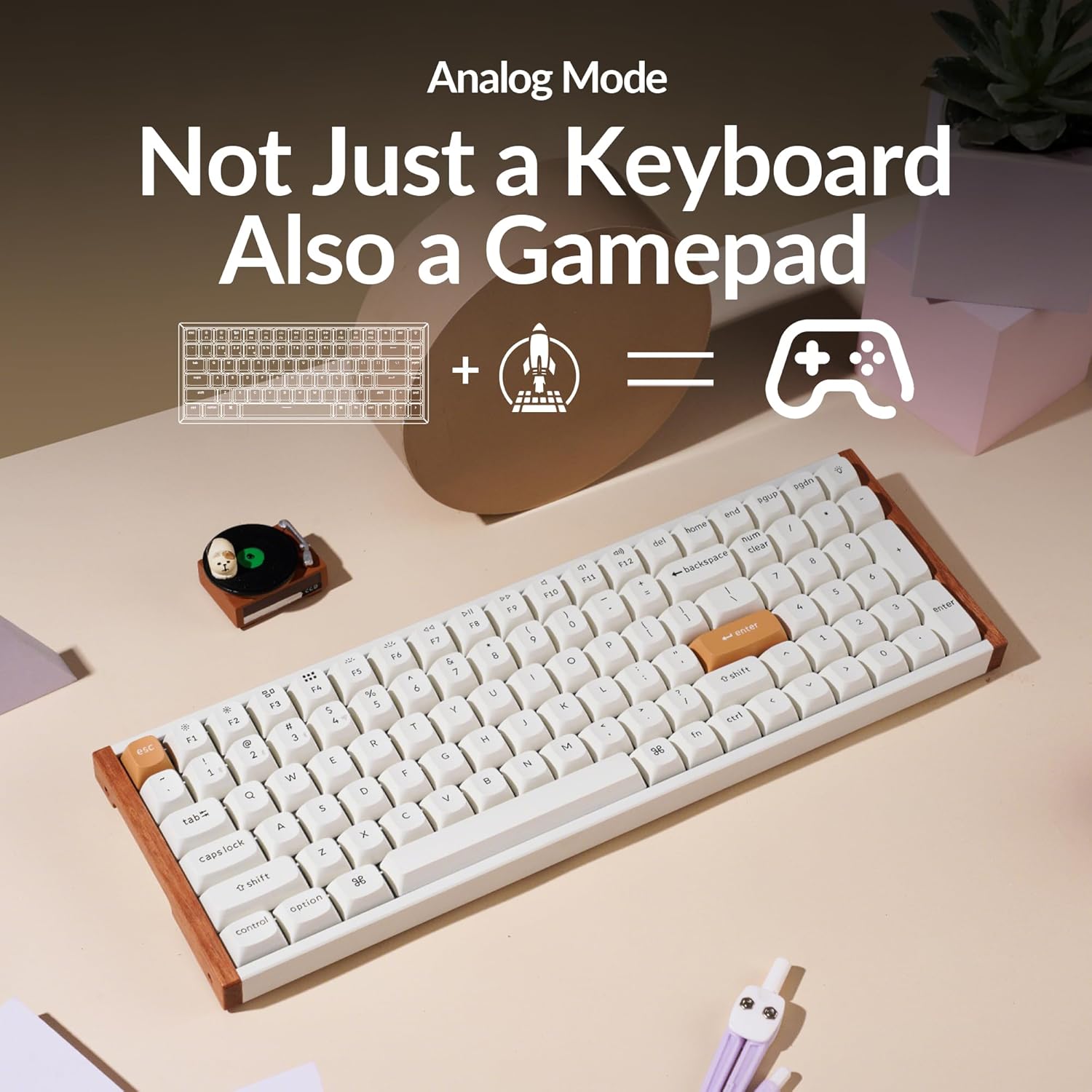 Keychron K4 HE – 96% Compact Hall Effect Wireless Mechanical Keyboard with Number Pad, Magnetic Switch, Rapid Trigger, Custom RGB, QMK/VIA, 2.4GHz/BT5.2/Wired, for Mac/Windows/Linux, Wood Frame, White