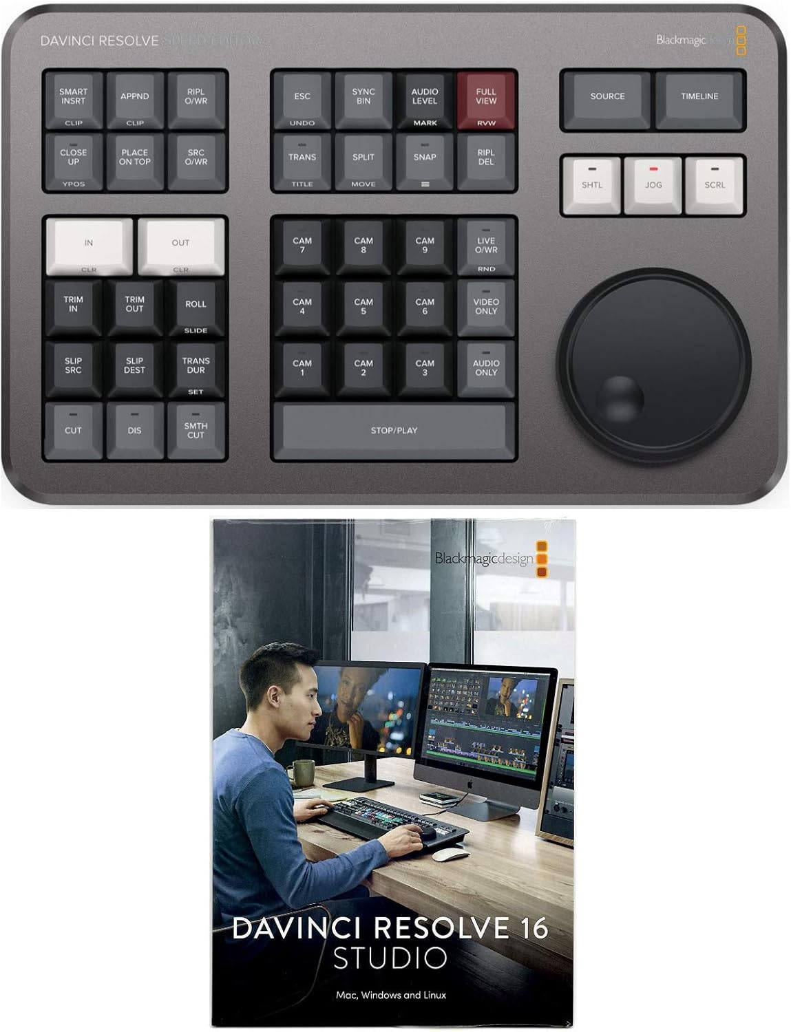 Blackmagic Design Davinci Resolve Studio (Activation Key) with Davinci Resolve Speed Editor Bundle (2 Items)