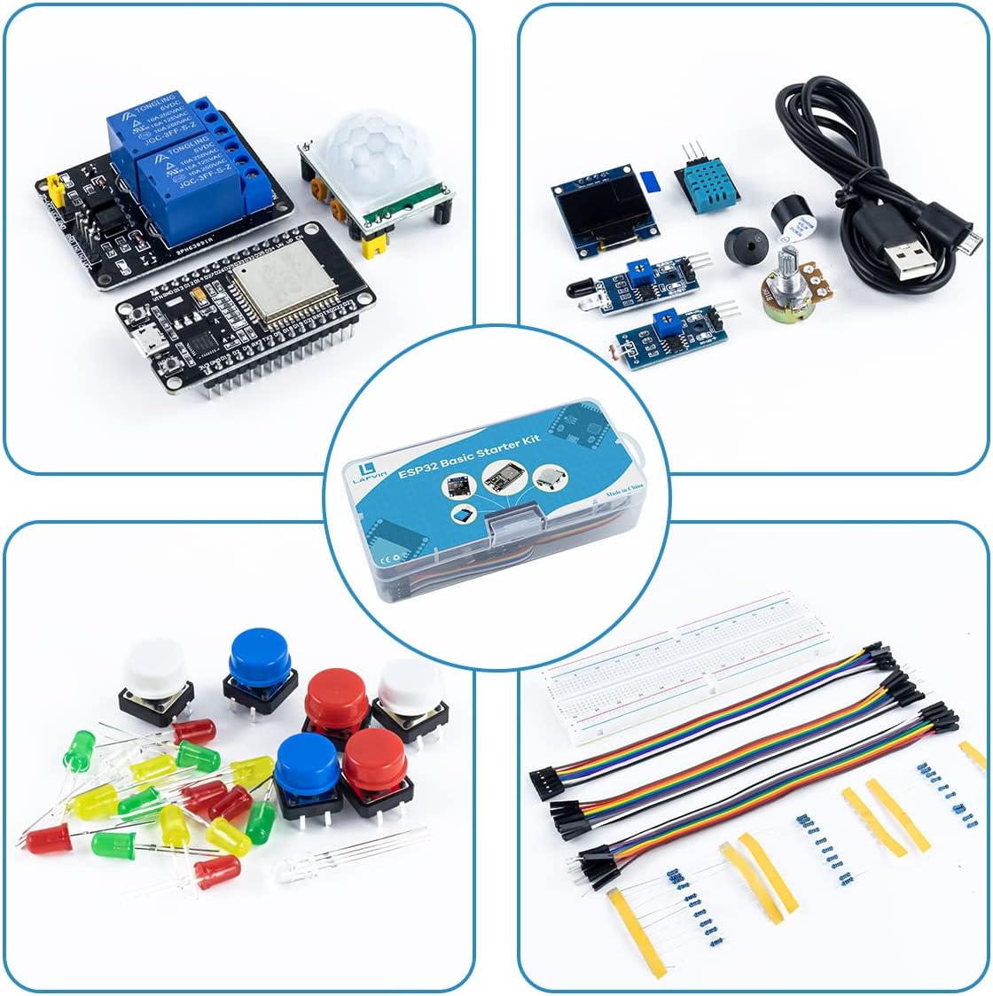 LAFVIN Basic Starter Kit for ESP32 ESP-32S WiFi I OT Development Board with Tutorial Compatible with Arduino IDE