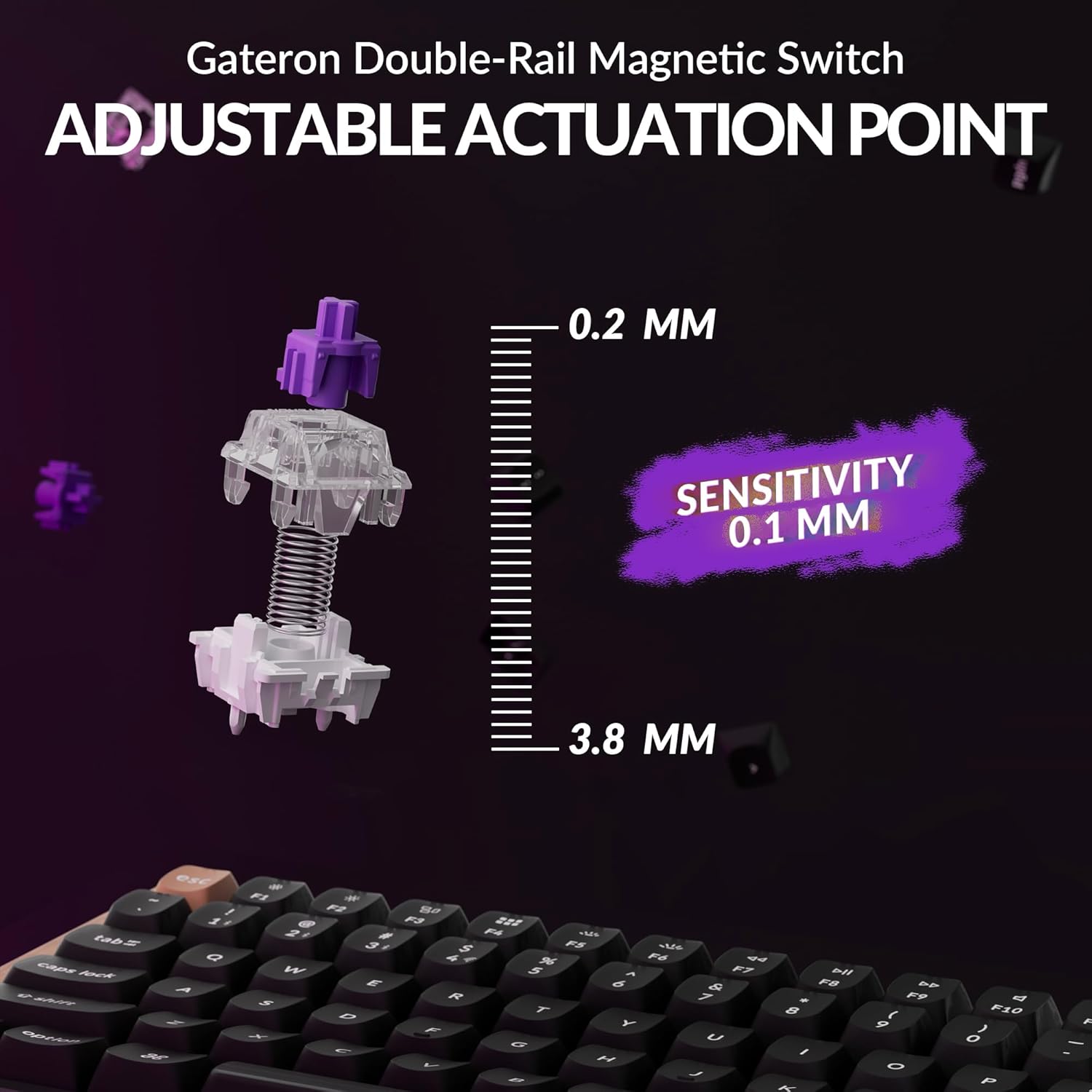 Keychron K4 HE – 96% Compact Hall Effect Wireless Mechanical Keyboard with Number Pad, Magnetic Switch, Rapid Trigger, Custom RGB, QMK/VIA, 2.4GHz/BT5.2/Wired, for Mac/Windows/Linux, Wood Frame, Black