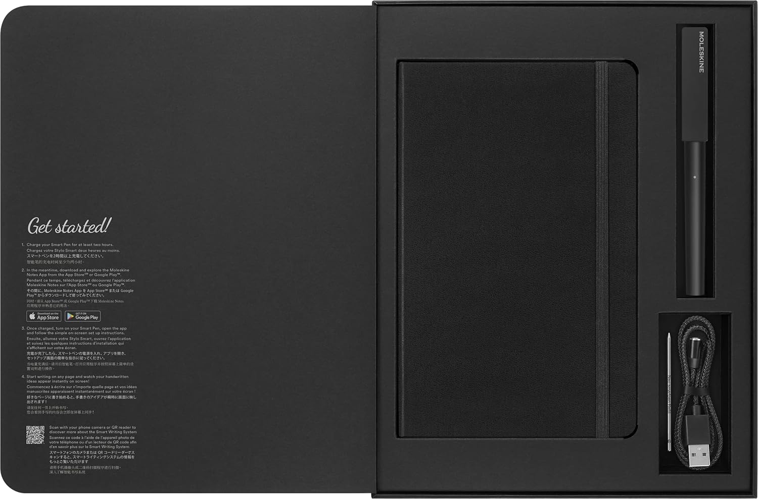 Moleskine Smart Writing Set with Improved Battery – 2022 Edition | Smart Notebook & Smart Pen for Digital Note-Taking | Works Notes App Smart Notebooks Only