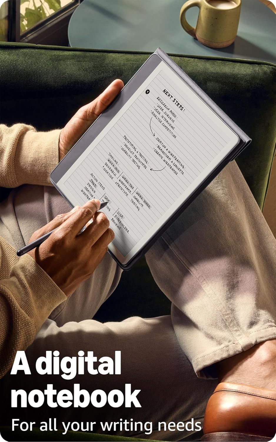 Like-New Amazon Kindle Scribe (64 GB) - Your notes, documents and books, all in one place. With built-in AI notebook summarization. Includes Premium Pen - Tungsten