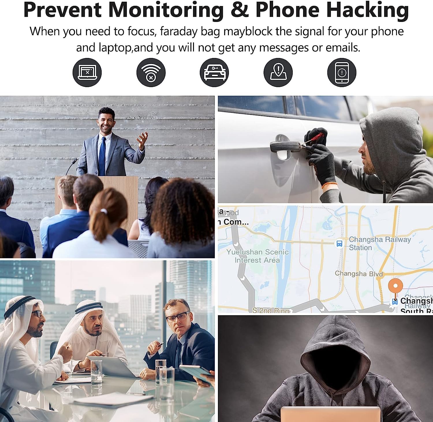 Simket Faraday Bags for Phones and Car Key 2 Pack, Signal Blocking Pouch, Cell Phone Signal Jammer, Car Key/WiFi/RFID/GPS Signal Blocker Black (m)