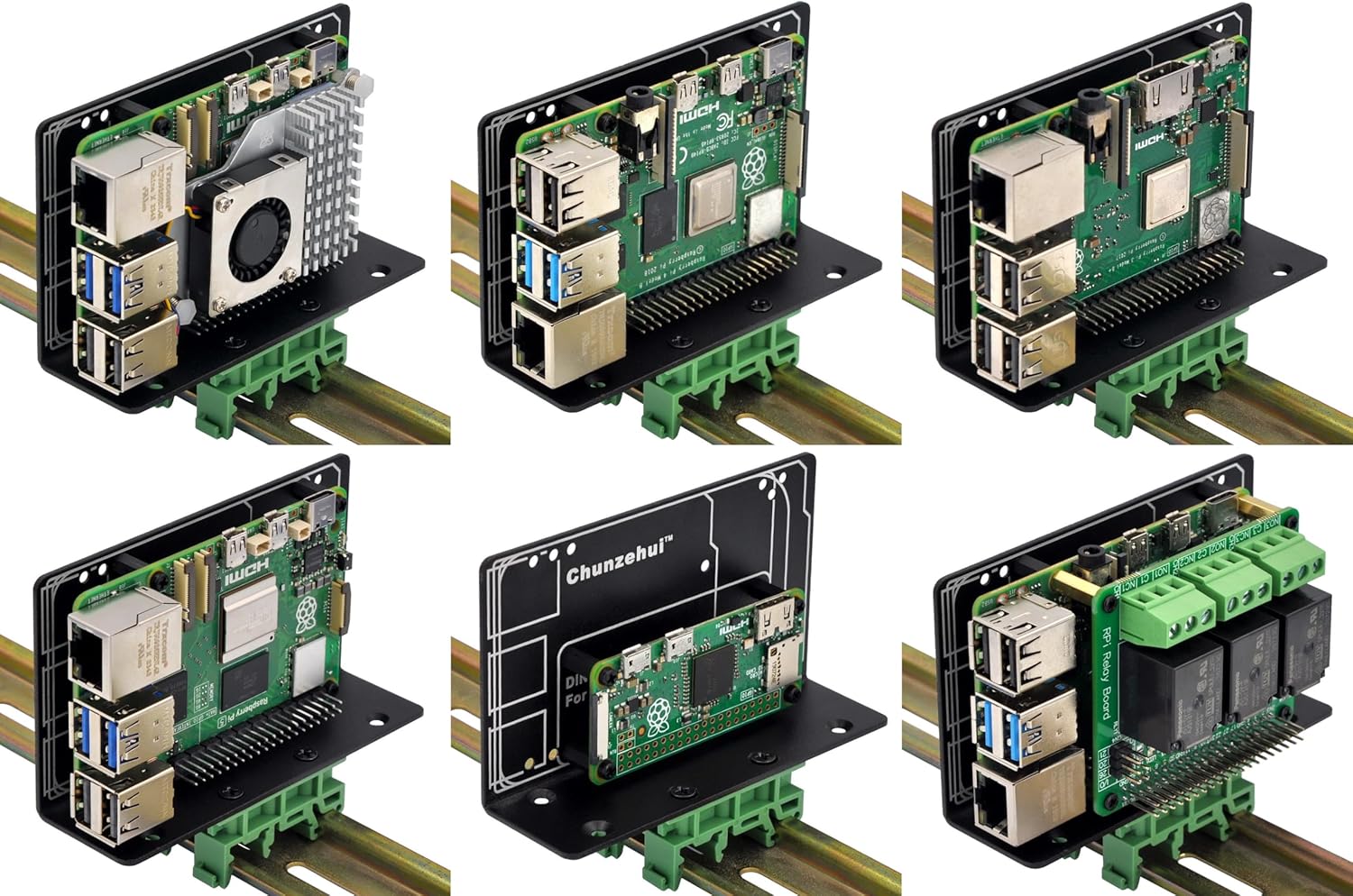 DIN Rail Mount Bracket for Raspberry Pi 1A+ 1B+ 2B 3B 3B+ 4B 5 Zero UNO Mega-2560 BeagleBone Black