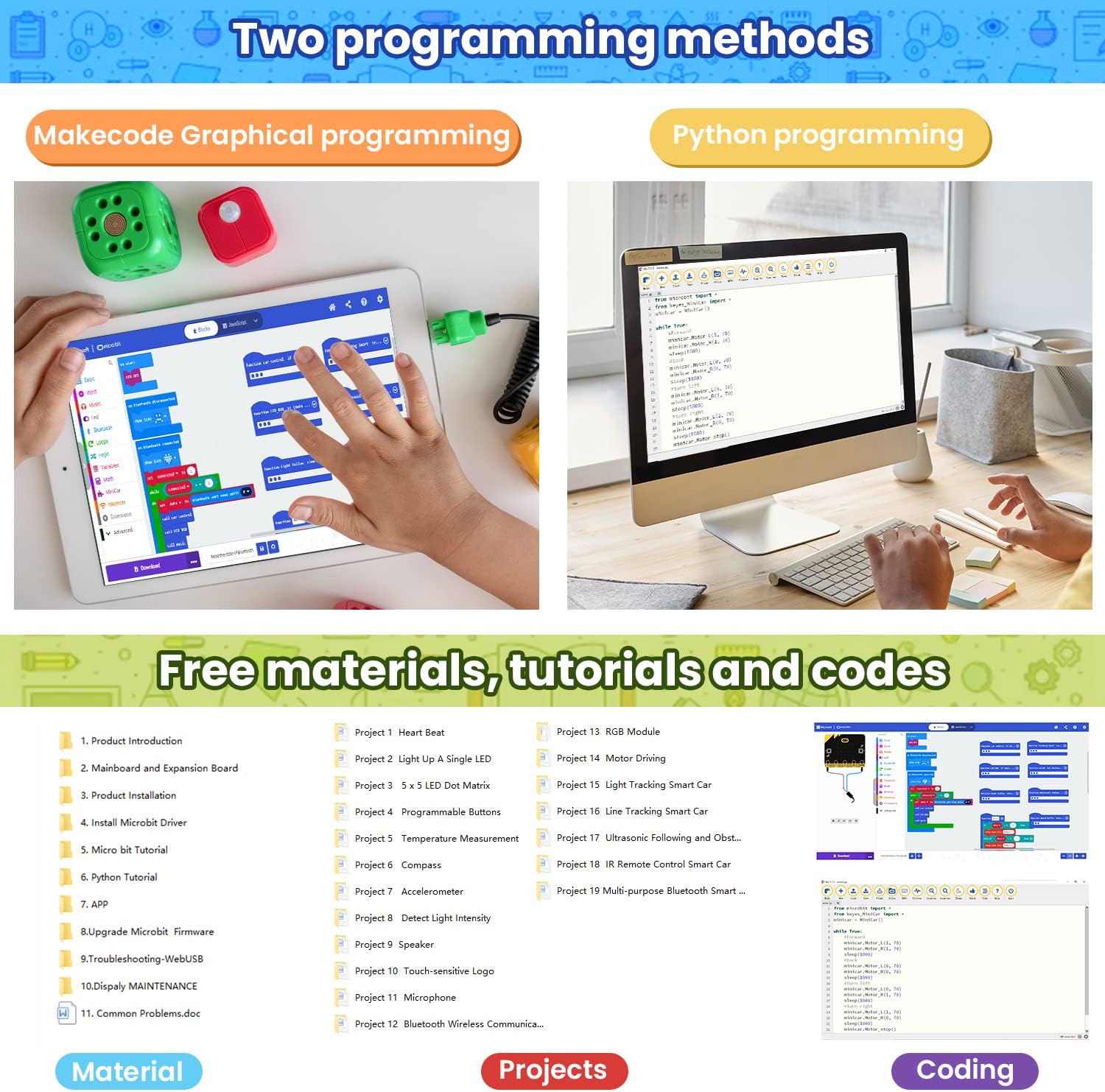KEYESTUDIO Micro:bit V2 Robot Starter Kit (without Microbit) for Makecode and Python