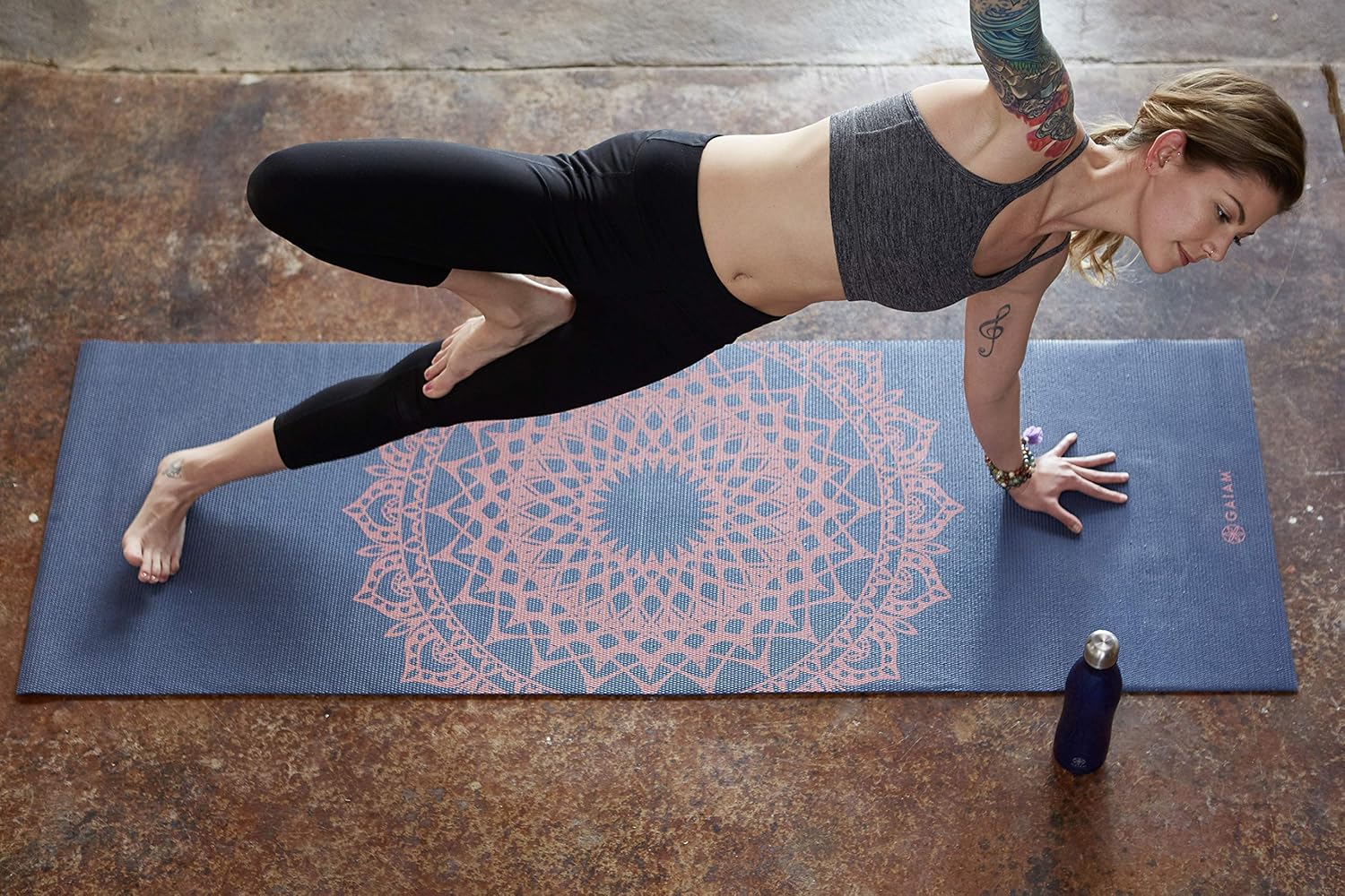 Gaiam Print Yoga Mat, Non Slip Exercise & Fitness Mat for All Types of Yoga, Pilates & Floor Exercises
