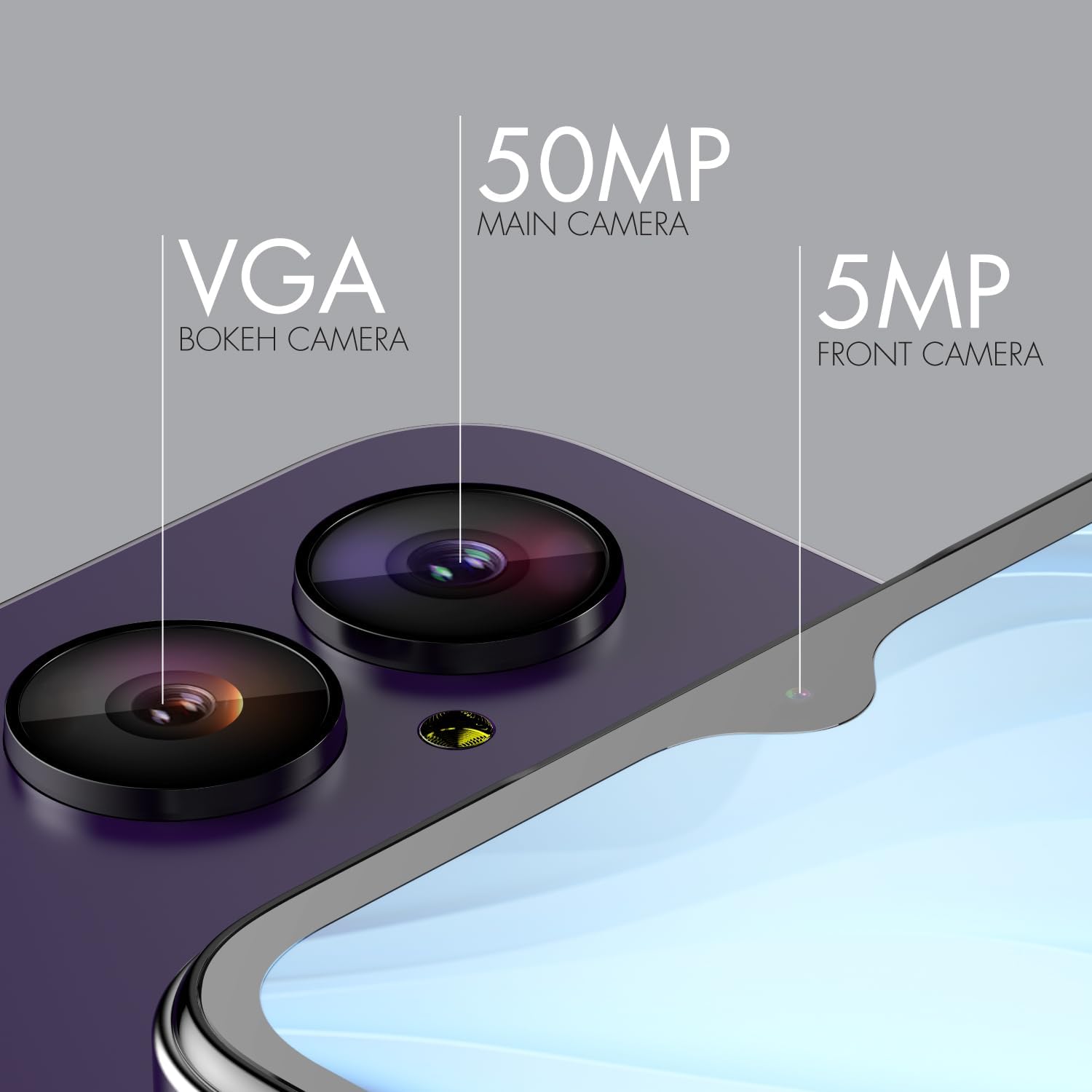 NUU A15 Cell Phone 4GB + 128GB, Unlocked for Mint, Metro, T-Mobile, Qlink and More, Perfect for Teenagers, Dual SIM 4G, Octa-Core Helio G36 2.2GHz 6.5" HD+, Android 13, White, US Warranty