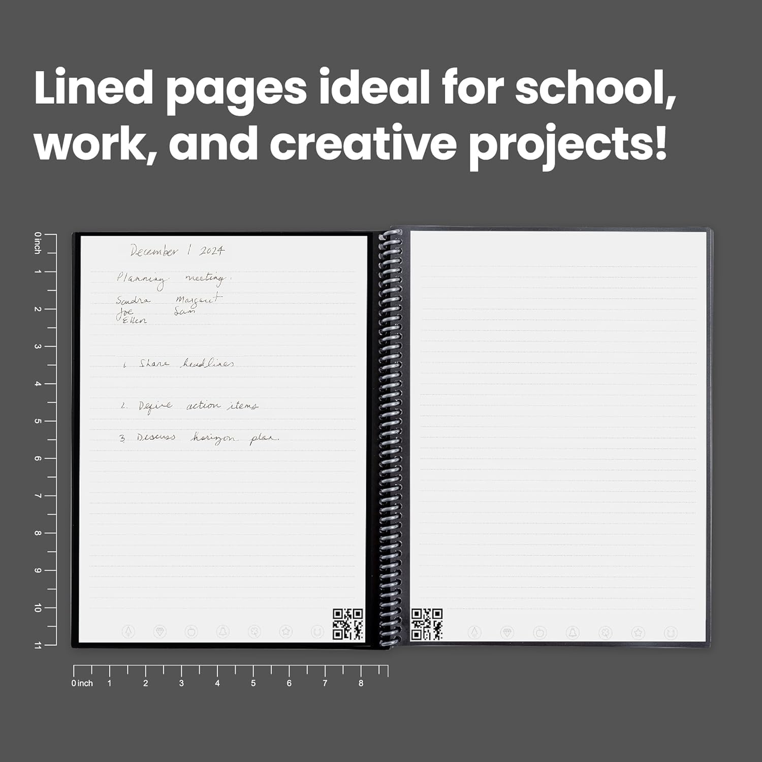 Rocketbook Core Reusable Spiral Notebook, Letter Size 8.5x11, Camo - Lined Pages, App-Connected, Erasable, Durable Cover, Ideal for School, Work, and Creative Projects