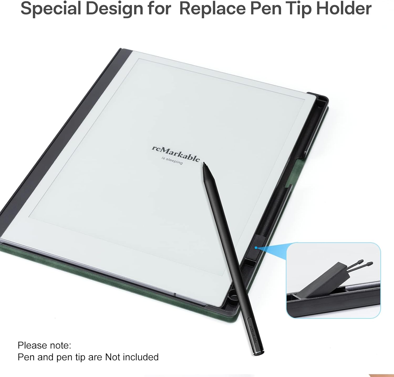 CoBak Case for Remarkable 2 Paper Tablet - Lightweight and Hard Back Shell Protective Book Folio Cover with Built-in Pen Holder - for 10.3" 2020 Released (Black)