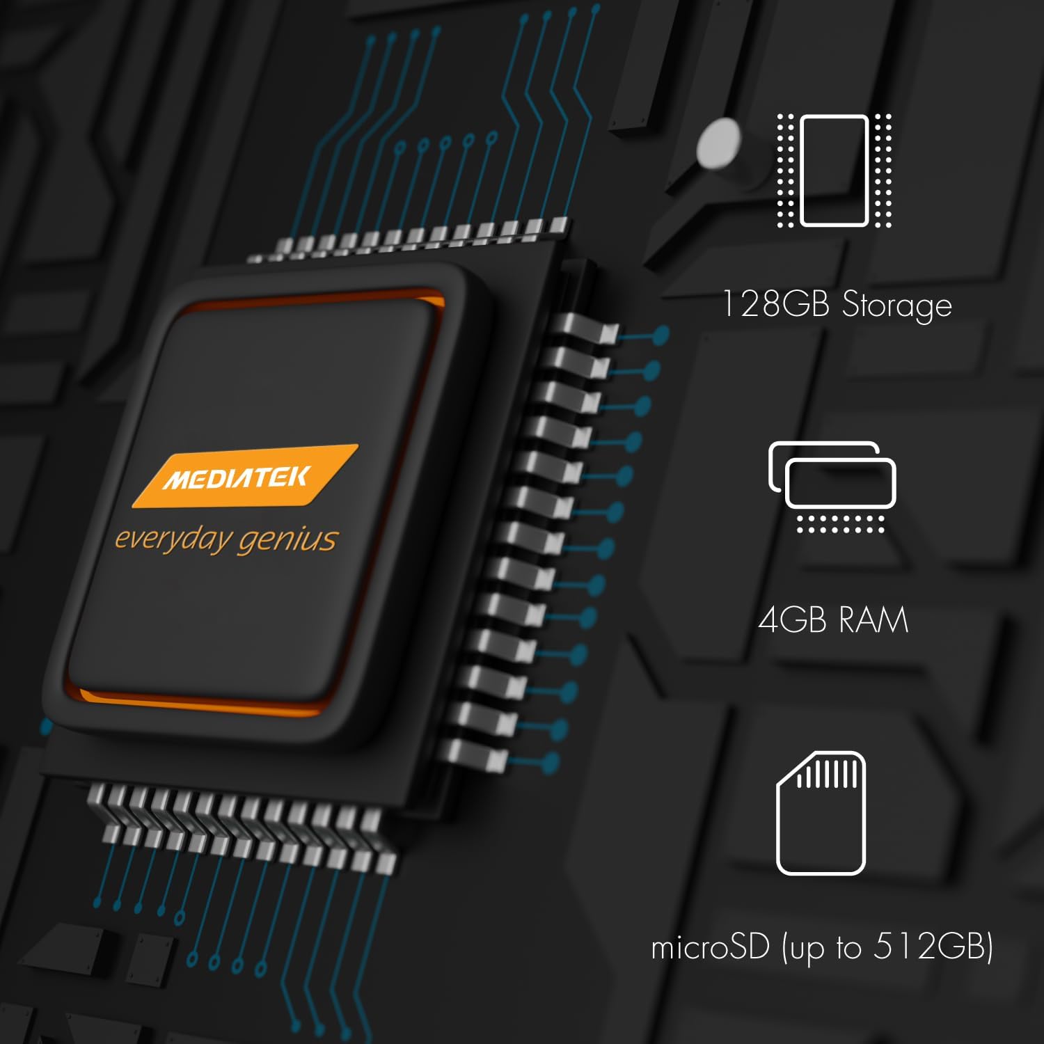 NUU A15 Cell Phone 4GB + 128GB, Unlocked for Mint, Metro, T-Mobile, Qlink and More, Perfect for Teenagers, Dual SIM 4G, Octa-Core Helio G36 2.2GHz 6.5" HD+, Android 13, White, US Warranty