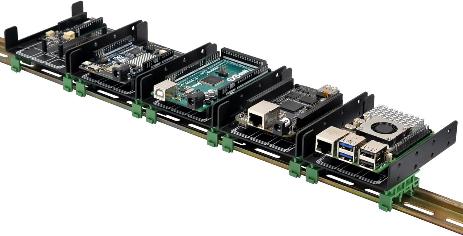 DIN Rail Mount Bracket for Raspberry Pi 1A+ 1B+ 2B 3B 3B+ 4B 5 Zero Arduino Uno Mega Mkr BeagleBone Black