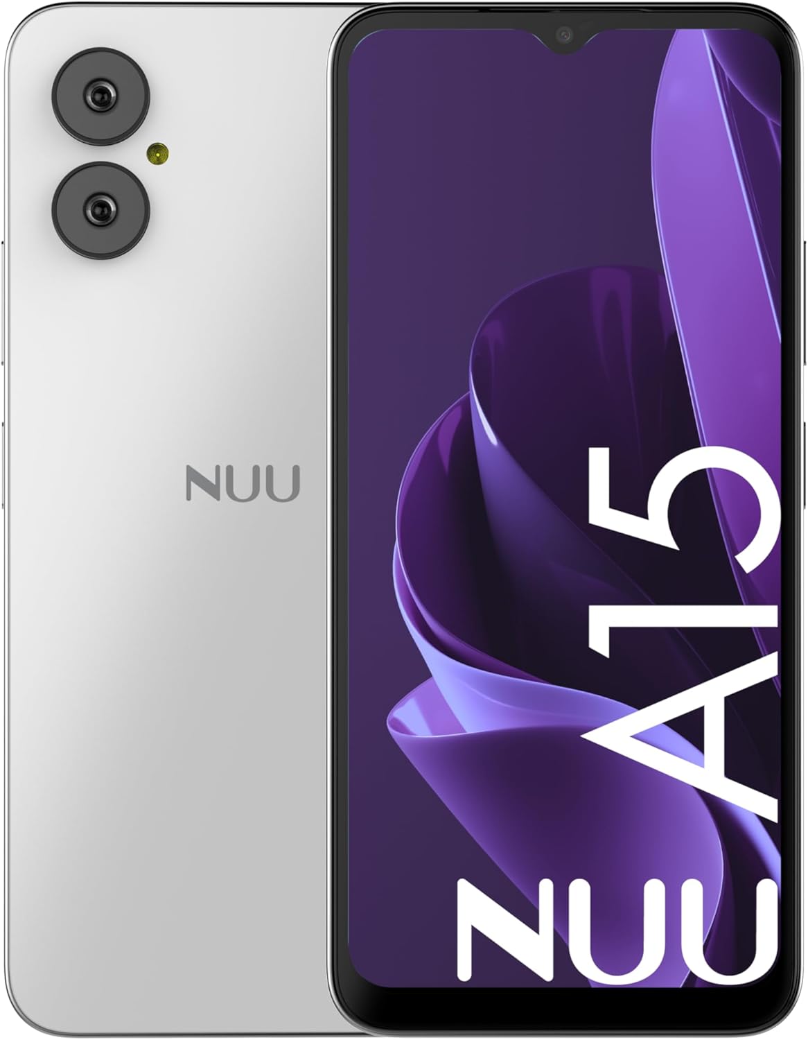 NUU A15 Cell Phone 4GB + 128GB, Unlocked for Mint, Metro, T-Mobile, Qlink and More, Perfect for Teenagers, Dual SIM 4G, Octa-Core Helio G36 2.2GHz 6.5" HD+, Android 13, White, US Warranty