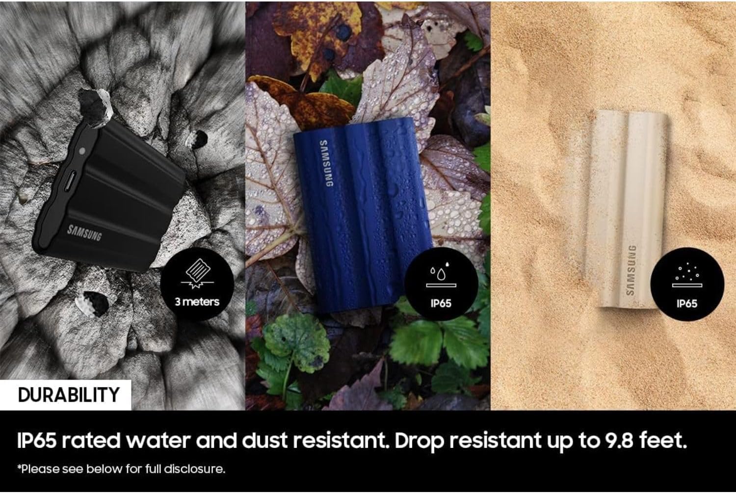 SAMSUNG MU-PE4T0S T7 4TB Shield Portable SSD, USB 3.2, Black (2-Pack)