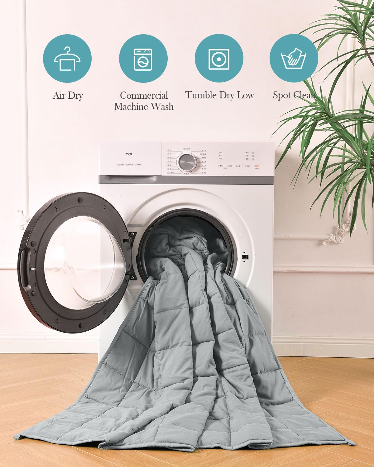 Topblan Weighted Blanket for Adults 12lbs, Breathable Cooling Weighted Blanket for Sleeping, Soft Heavy Microfiber Material with Glass Beads Blanket for All Season, Sofa Bed, 48"x72" Twin Size,Grey