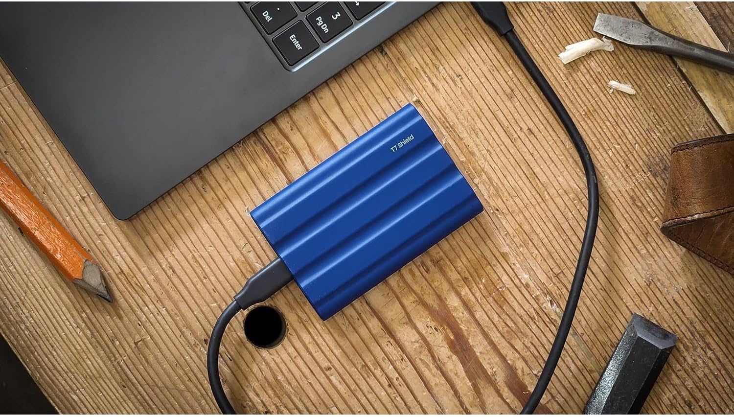 SAMSUNG MU-PE4T0S T7 4TB Shield Portable SSD, USB 3.2, Black (2-Pack)