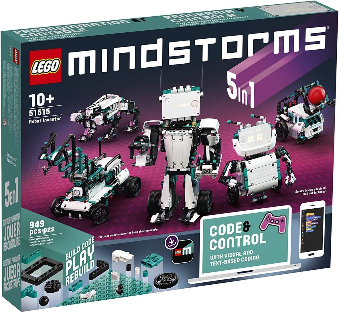 LEGO MINDSTORMS Robot Inventor Building Set; STEM Kit for Kids and Tech Toy with Remote Control Robots; Inspiring Code and Control Edutainment Fun (949 Pieces)