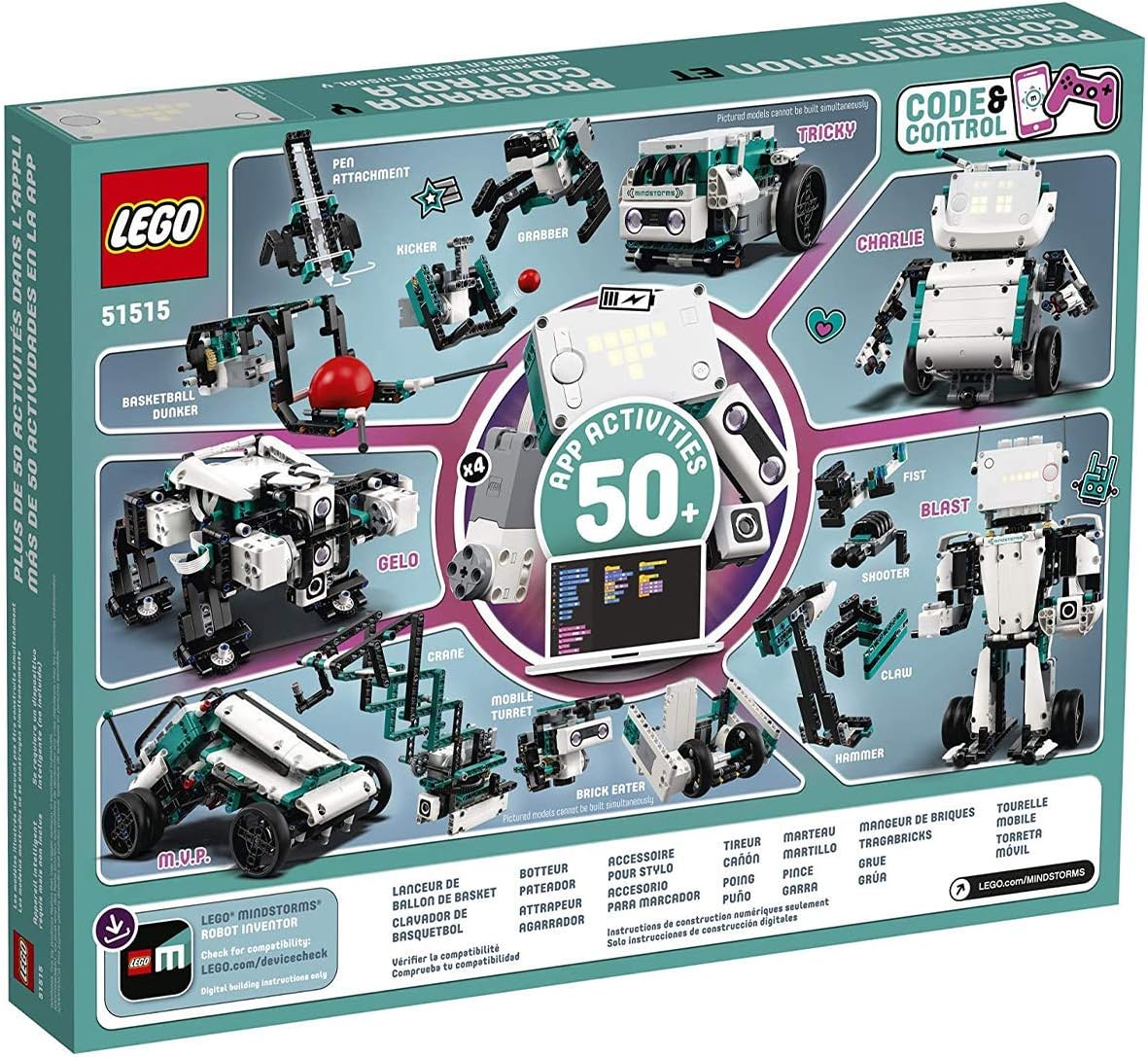 LEGO MINDSTORMS Robot Inventor Building Set; STEM Kit for Kids and Tech Toy with Remote Control Robots; Inspiring Code and Control Edutainment Fun (949 Pieces)