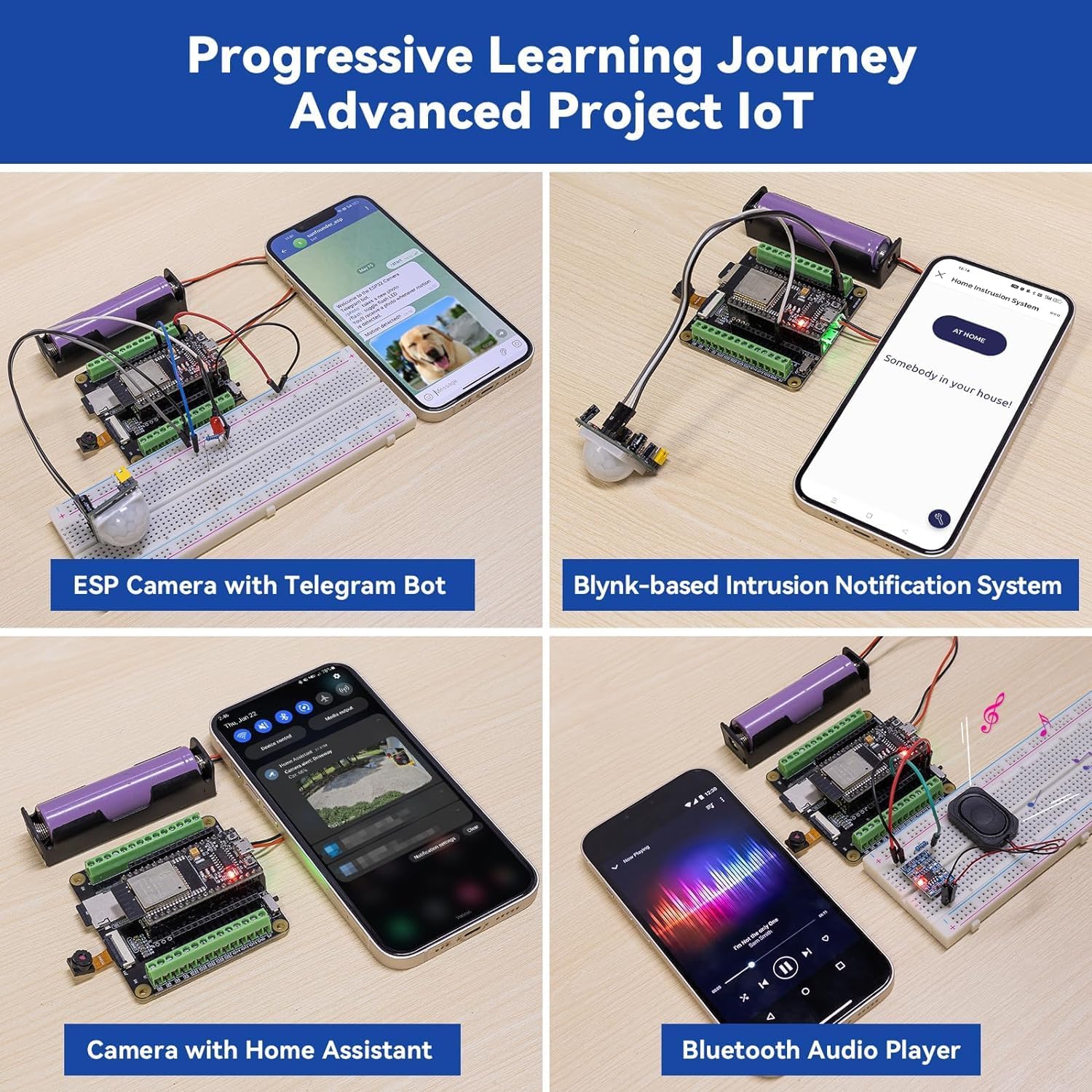 SunFounder ESP32 Ultimate Starter Kit (Compatible with Arduino) ESP32CAM, RoHS Compliant, Python C Scratch, Video Courses, IoT for Beginners Engineers, ESP32-WROOM-32E Board & Battery Included