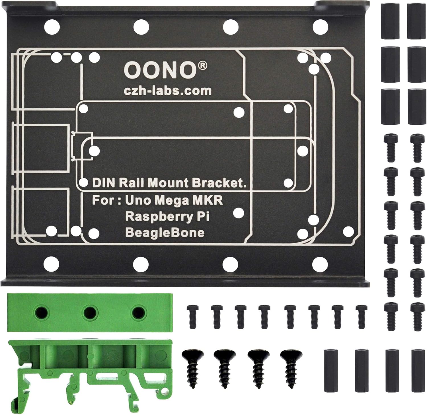 DIN Rail Mount Bracket for Raspberry Pi 1A+ 1B+ 2B 3B 3B+ 4B 5 Zero Arduino Uno Mega Mkr BeagleBone Black