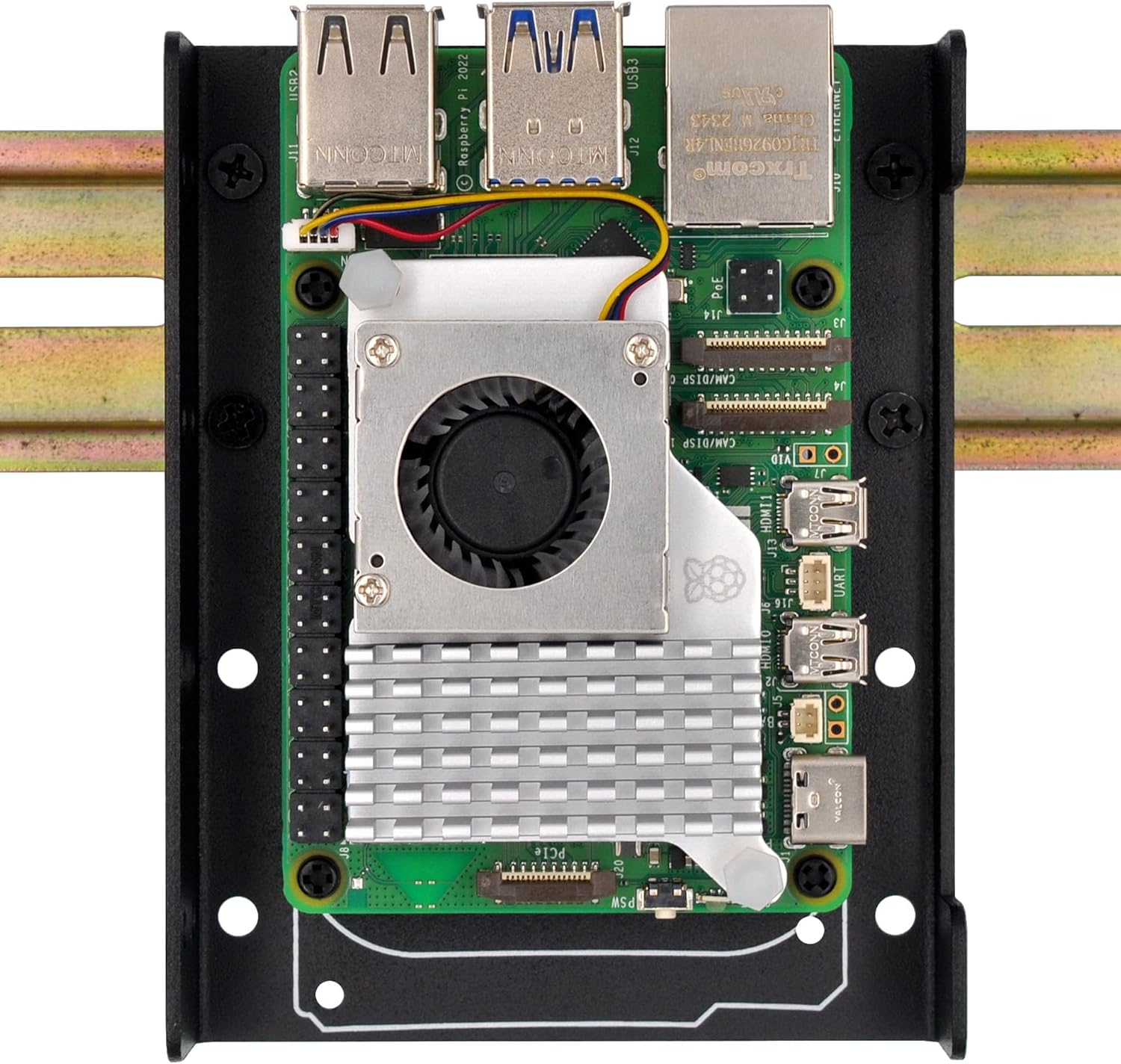 DIN Rail Mount Bracket for Raspberry Pi 1A+ 1B+ 2B 3B 3B+ 4B 5 Zero Arduino Uno Mega Mkr BeagleBone Black