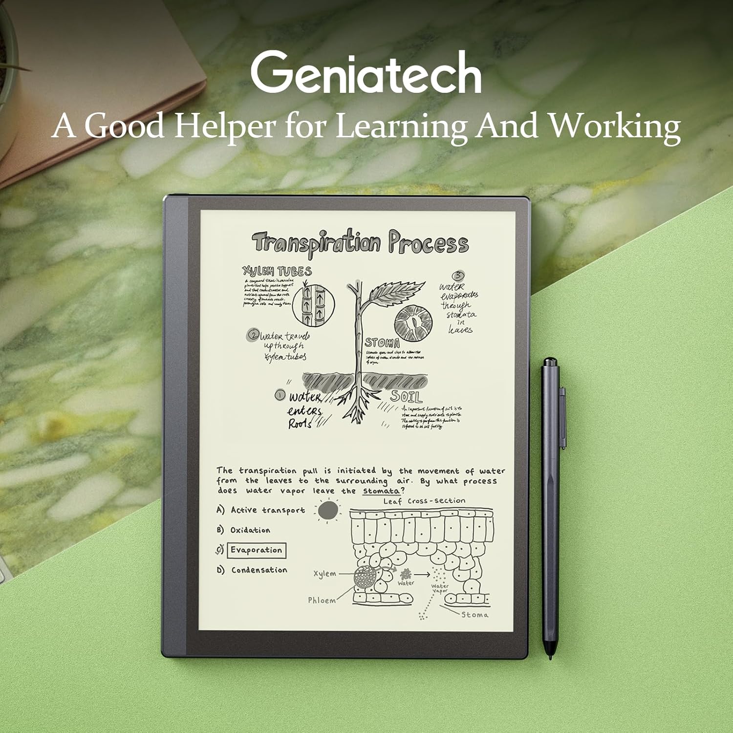 Geniatech Kloudnote Slim 10.3" Digital Notebook, E Ink Tablet and ePaper Notepad for ebook Reading and Writing, 227ppi ereader Device in 2025, 5.3mm Ultra-Thin (Grey)