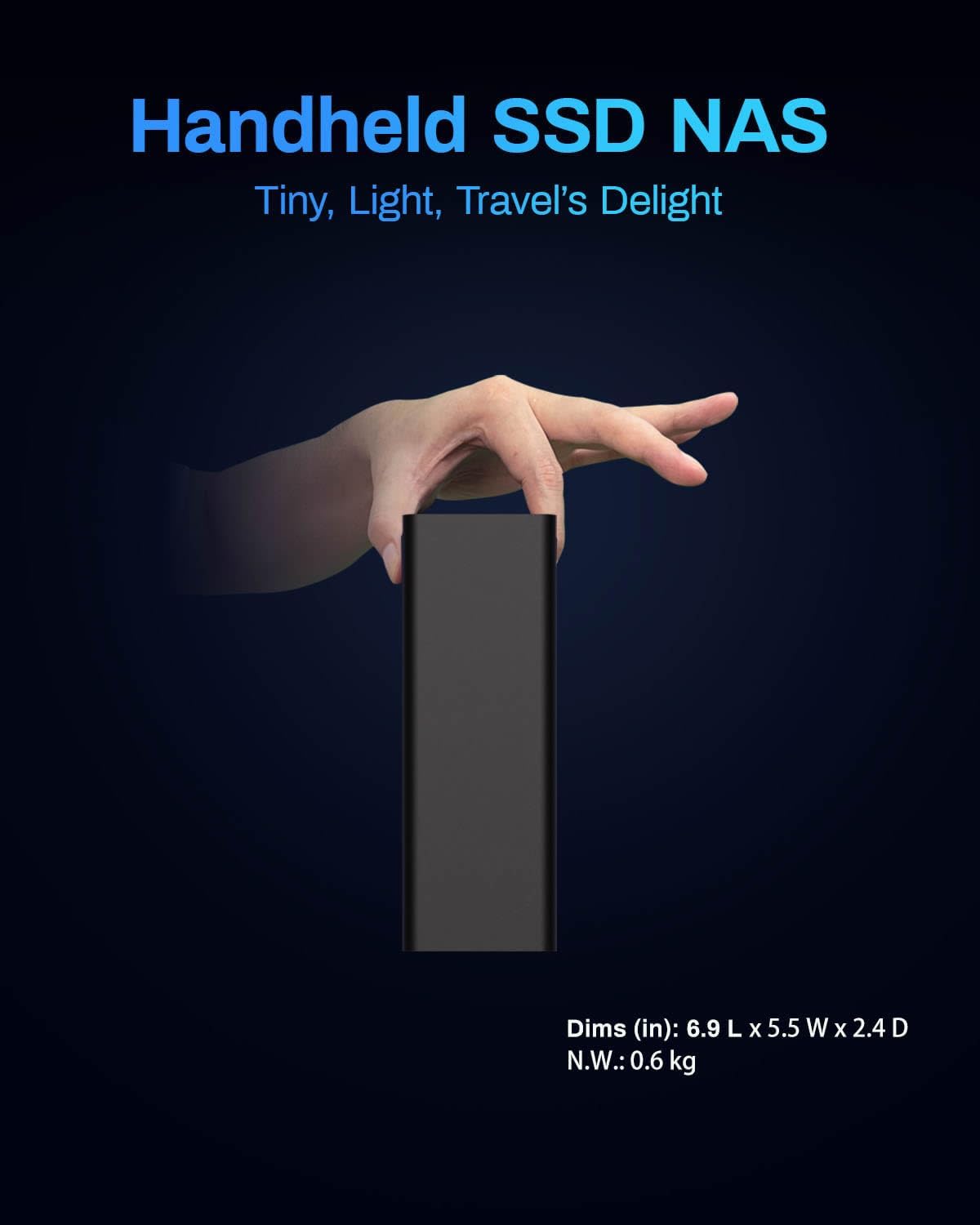 TERRAMASTER F8 SSD Plus NAS - 8Bay All SSD NAS Storage Core i3 8-Core 8-Thread CPU, 16GB DDR5 RAM, 10GbE Port, 8 Heat Sinks Included, Palm-Sized Network Attached Storage Peak Performance (Diskless)