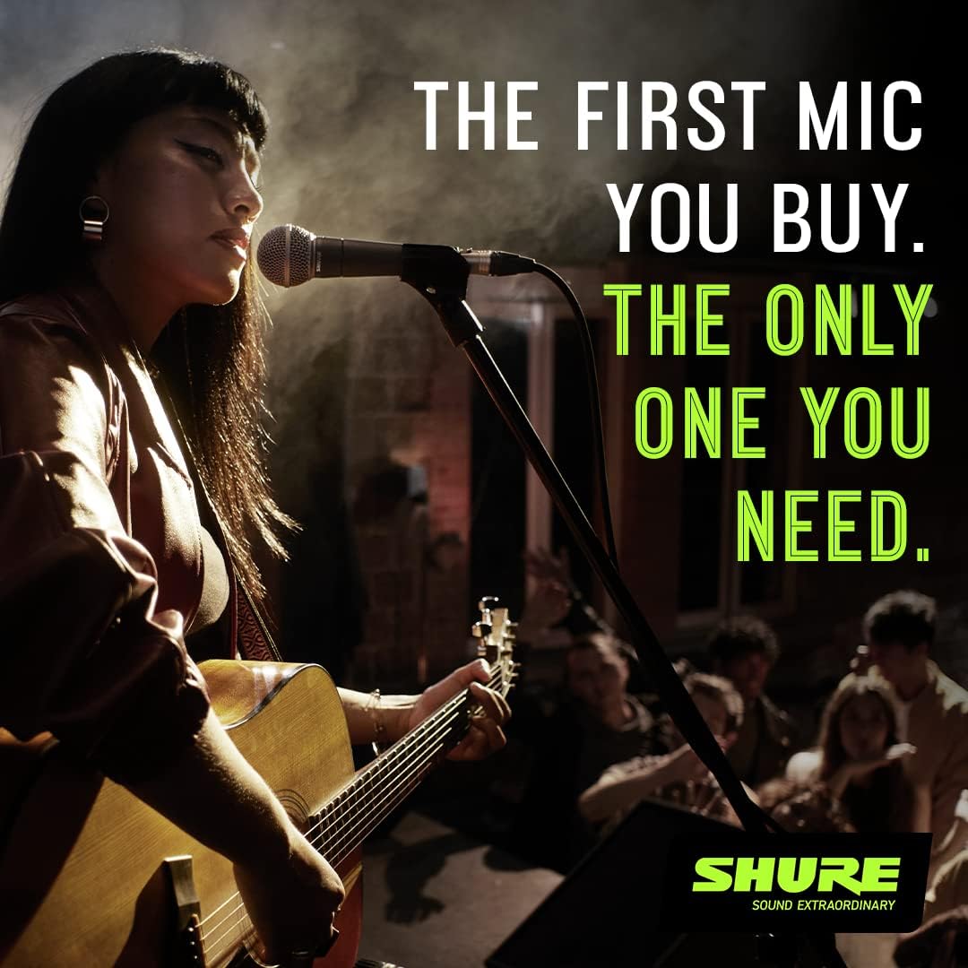 Shure SM58S Dynamic Vocal Microphone with On/Off Switch, Cardioid Pattern, Built-in Pop Filter, for Live & Studio Performance Mic for Singers, Speakers & Stage Use, Black