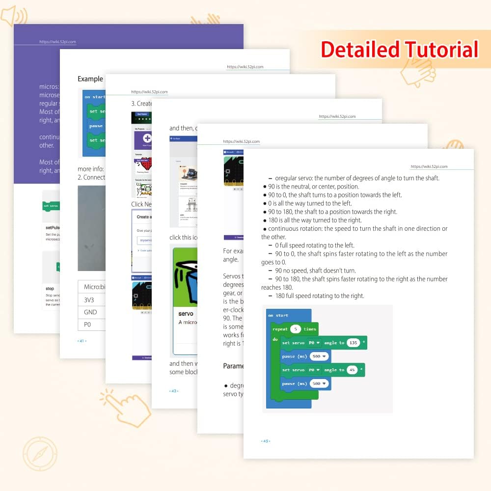 GeeekPi Basic Starter Kit for BBC Micro:bit (V2 Included), Blocks and Python Code, Multiple Sensors Project Examples, Detailed Tutorial Included