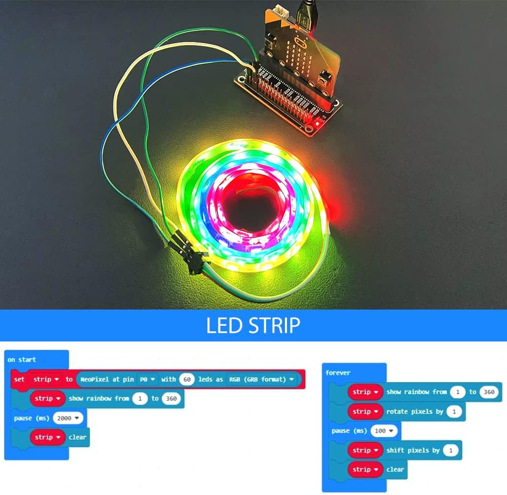 GeeekPi Basic Starter Kit for BBC Micro:bit (V2 Included), Blocks and Python Code, Multiple Sensors Project Examples, Detailed Tutorial Included