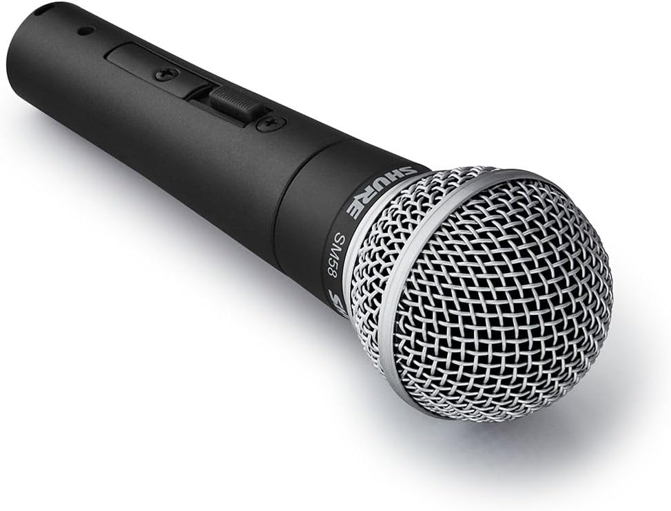 Shure SM58S Dynamic Vocal Microphone with On/Off Switch, Cardioid Pattern, Built-in Pop Filter, for Live & Studio Performance Mic for Singers, Speakers & Stage Use, Black